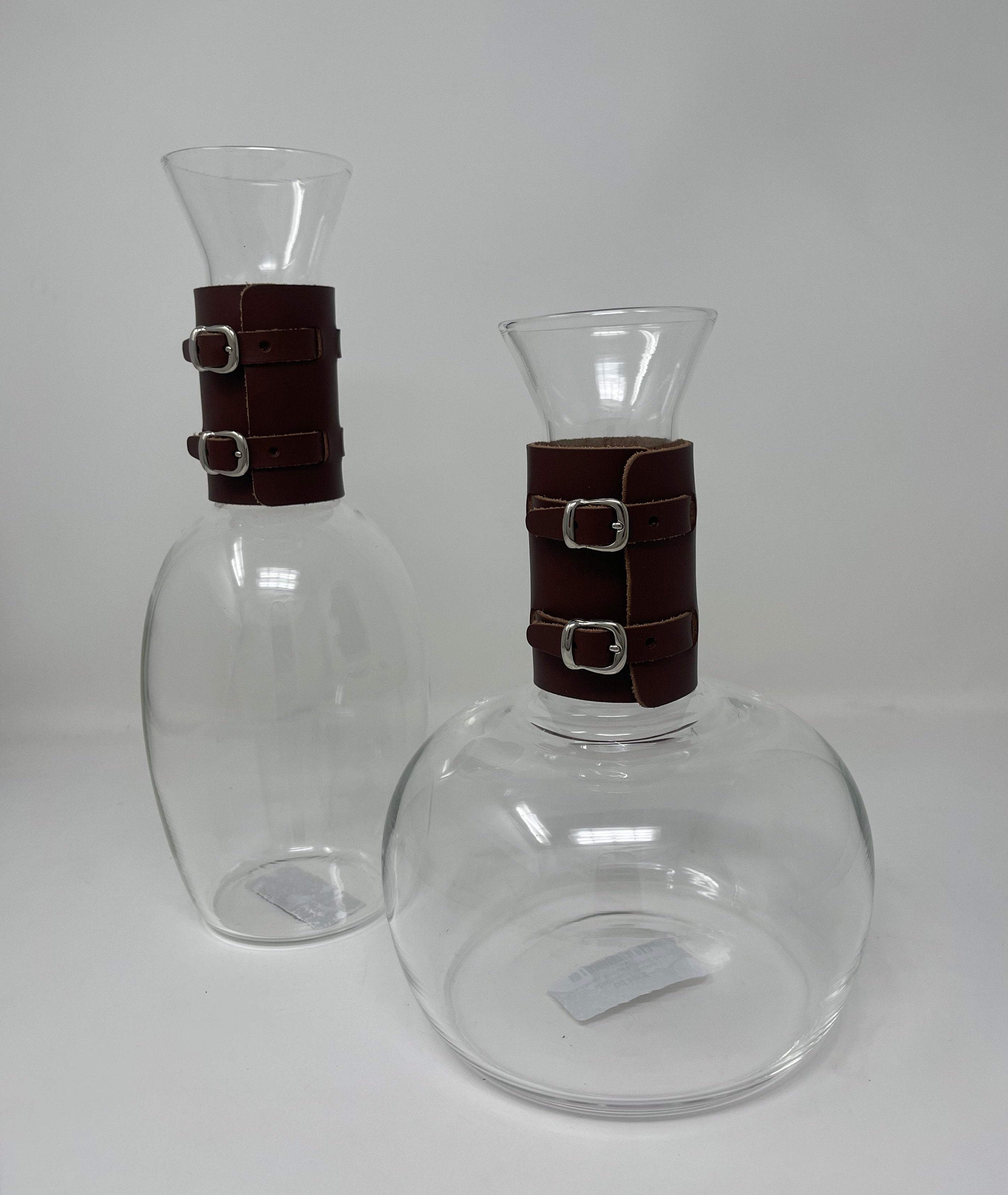 Echo Brown Leather Wrapped Pitcher, Small High