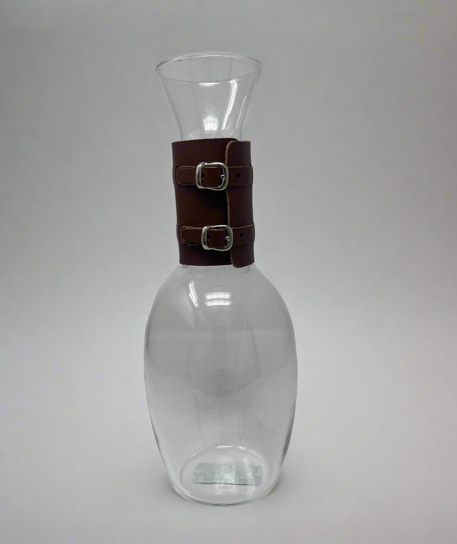 Echo Brown Leather Wrapped Pitcher, Small High