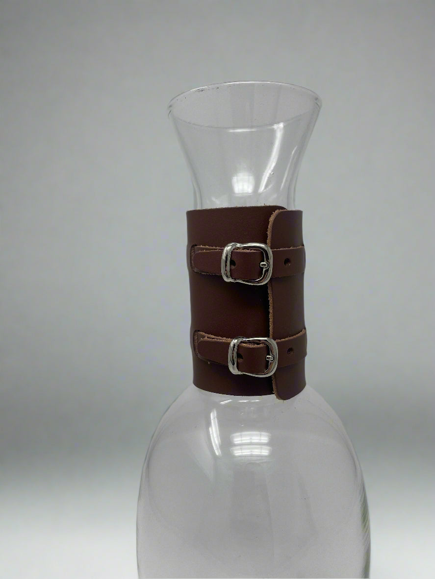 Echo Brown Leather Wrapped Pitcher, Small High