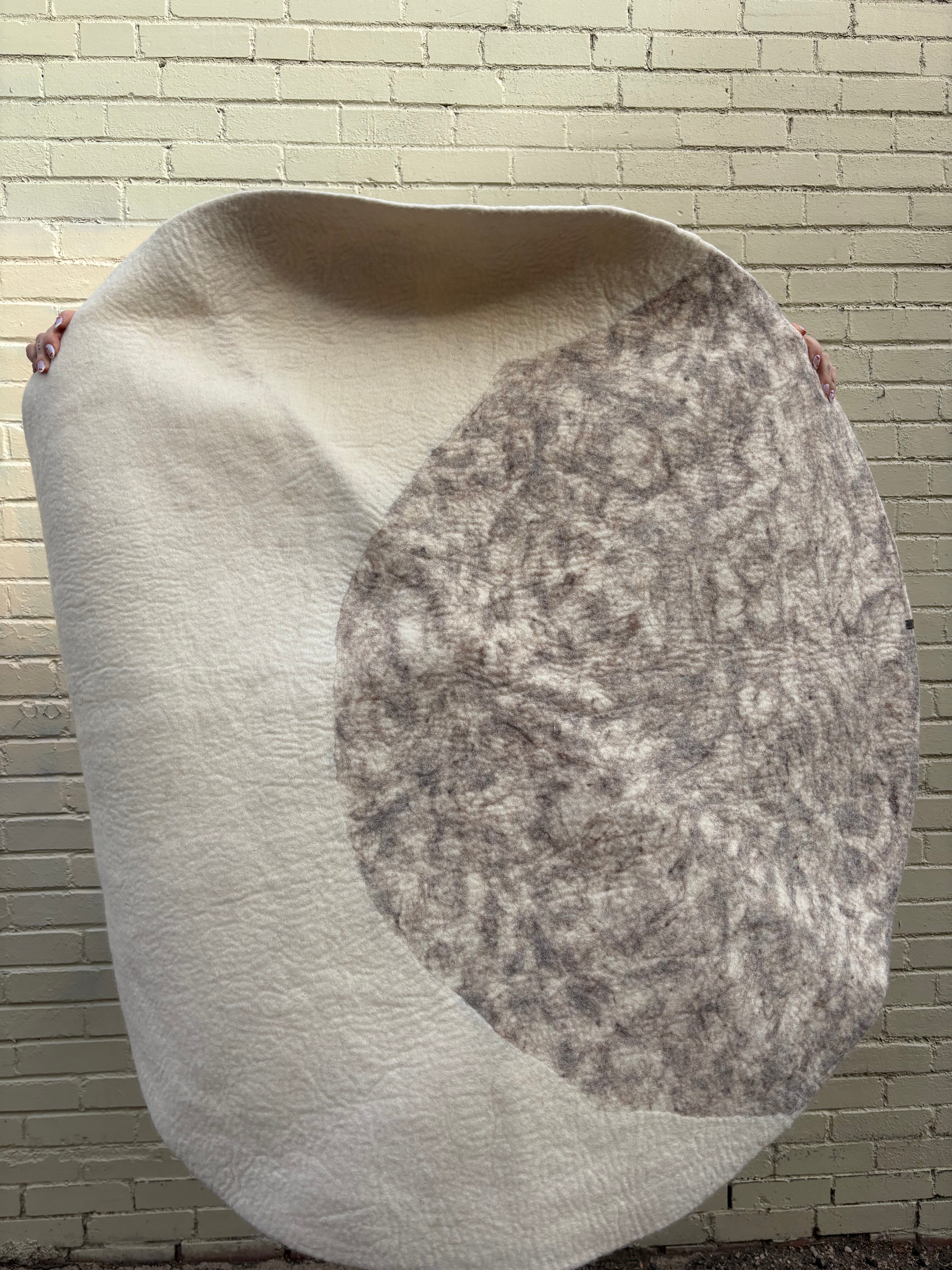 Moonlight Round Felted Wool Rug 47" diameter