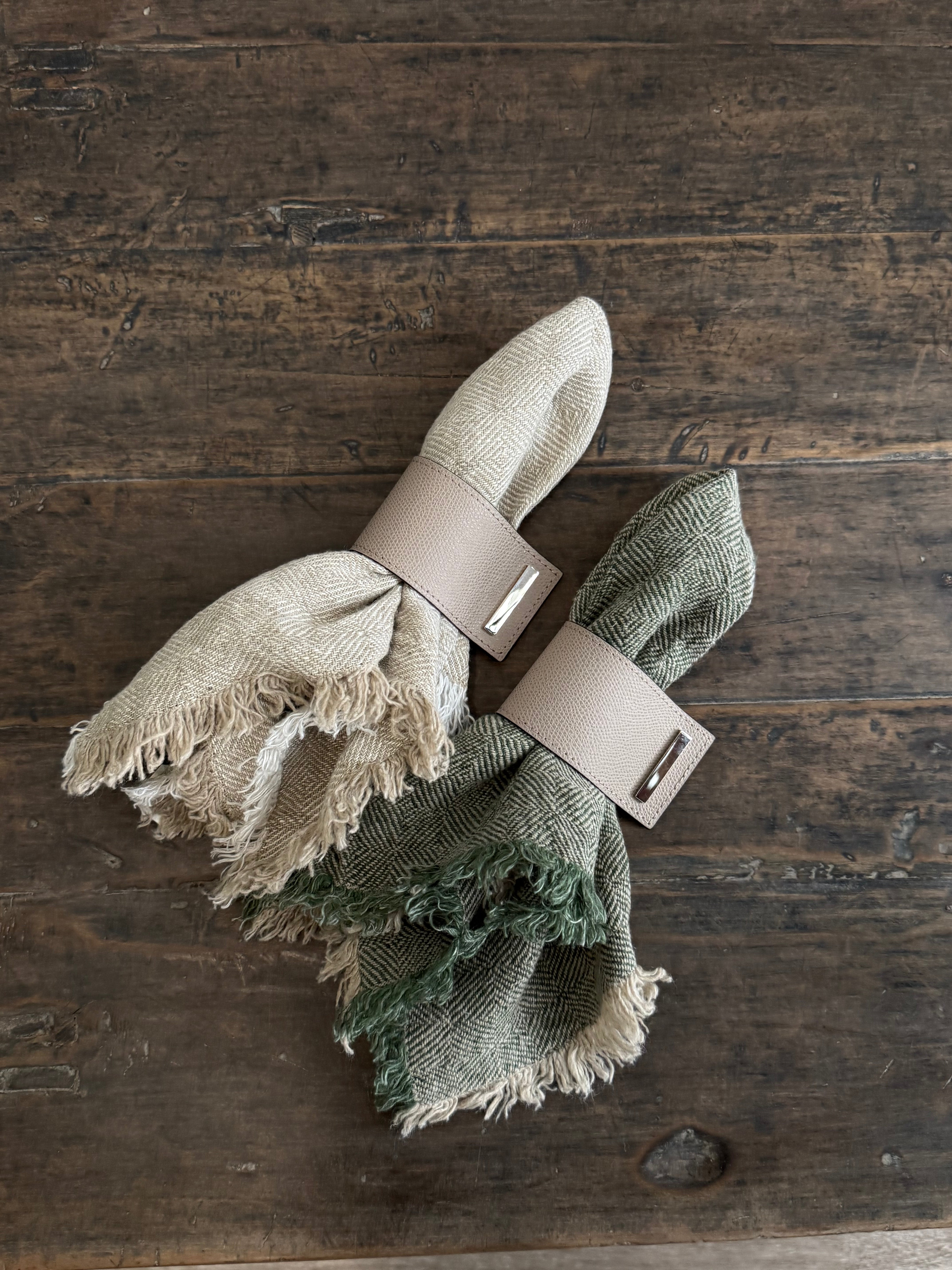 CUFF LEATHER NAPKIN RING, STONE