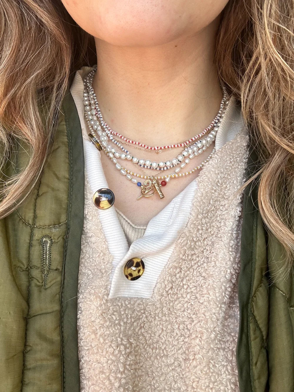Adeline Jewelry Lg. Pearl Toggle Necklace, 14kt. Yellow Gold Clasp