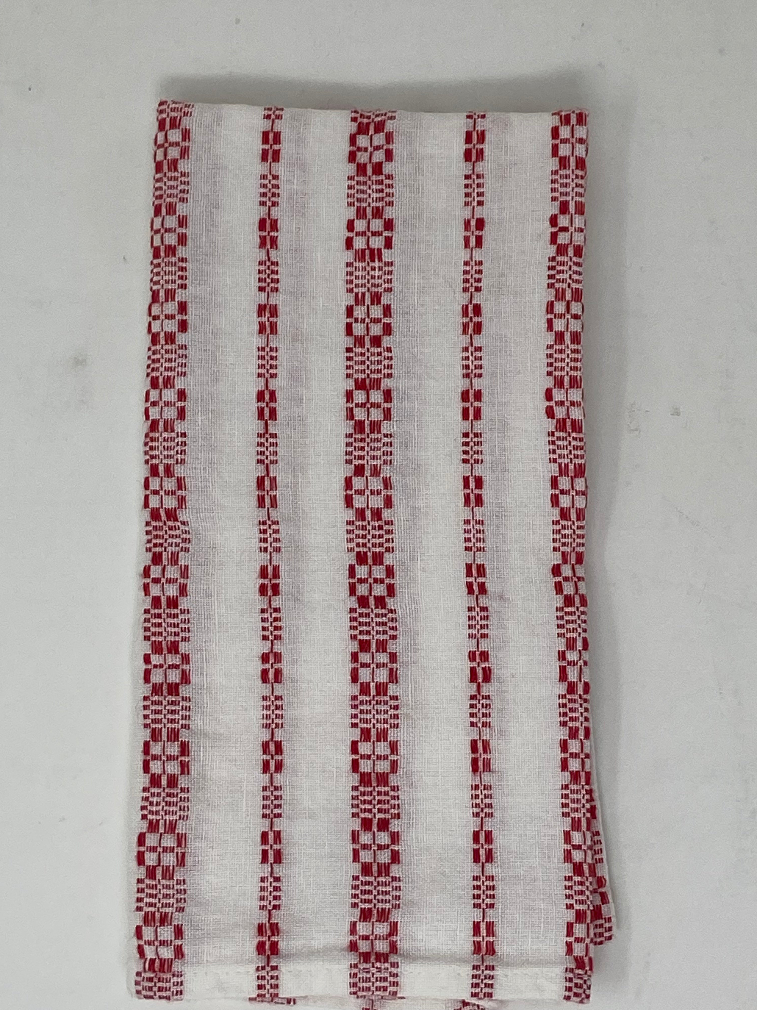 Set of 4 100% Linen Napkins - Stripes and Checks Collection