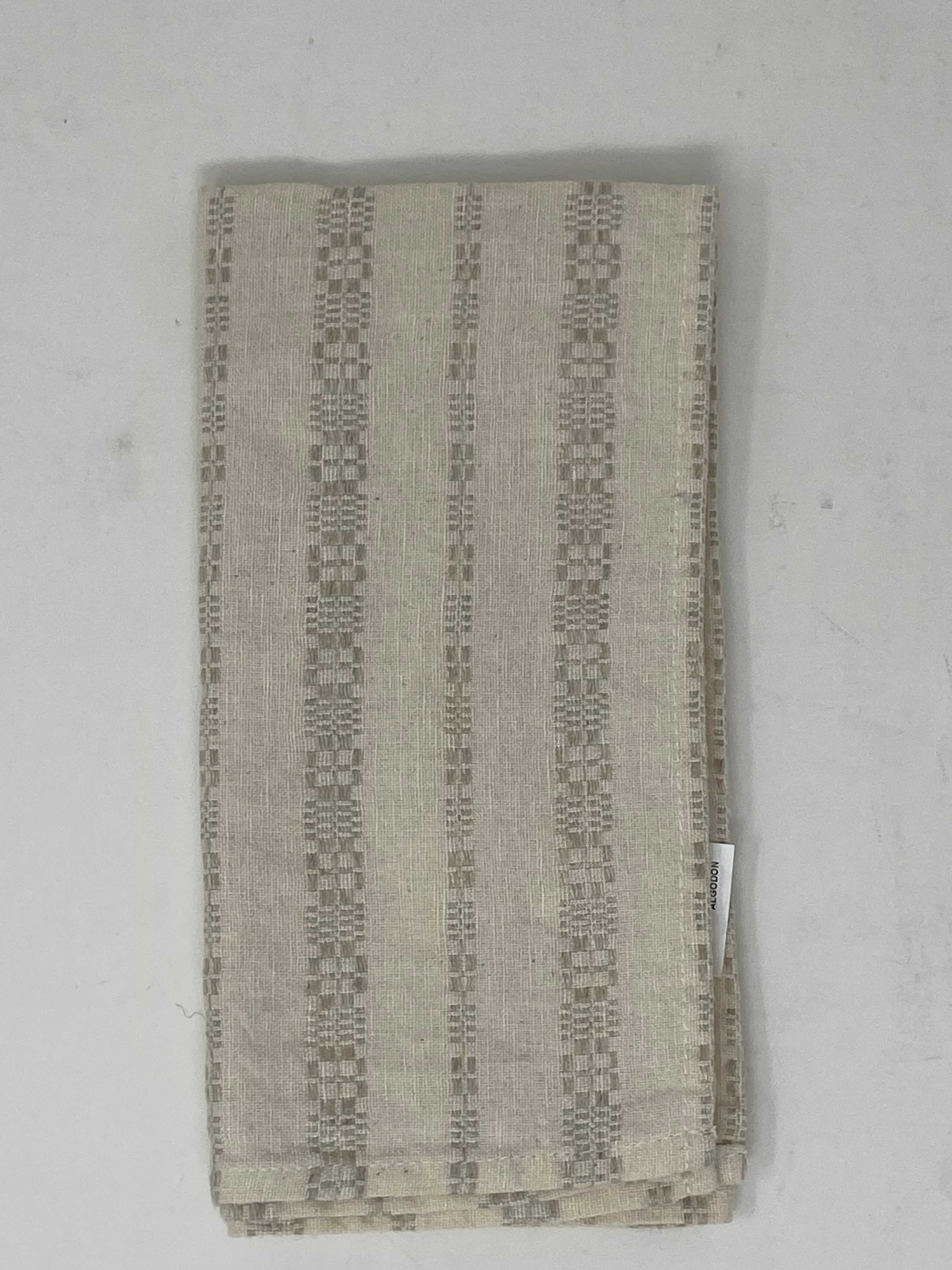 Set of 4 100% Linen Napkins - Stripes and Checks Collection