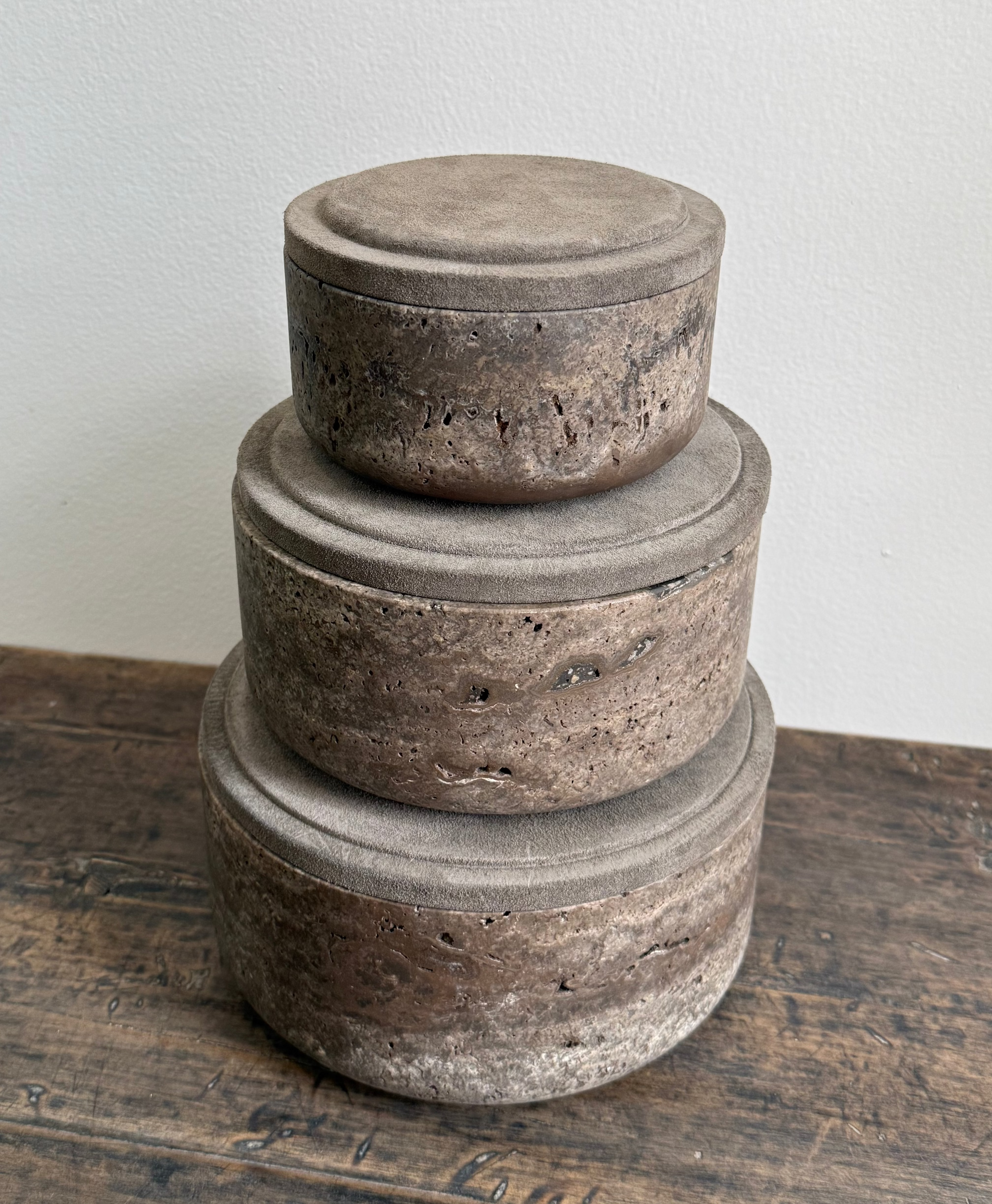 NAXOS LEATHER & MARBLE BOWL SMALL