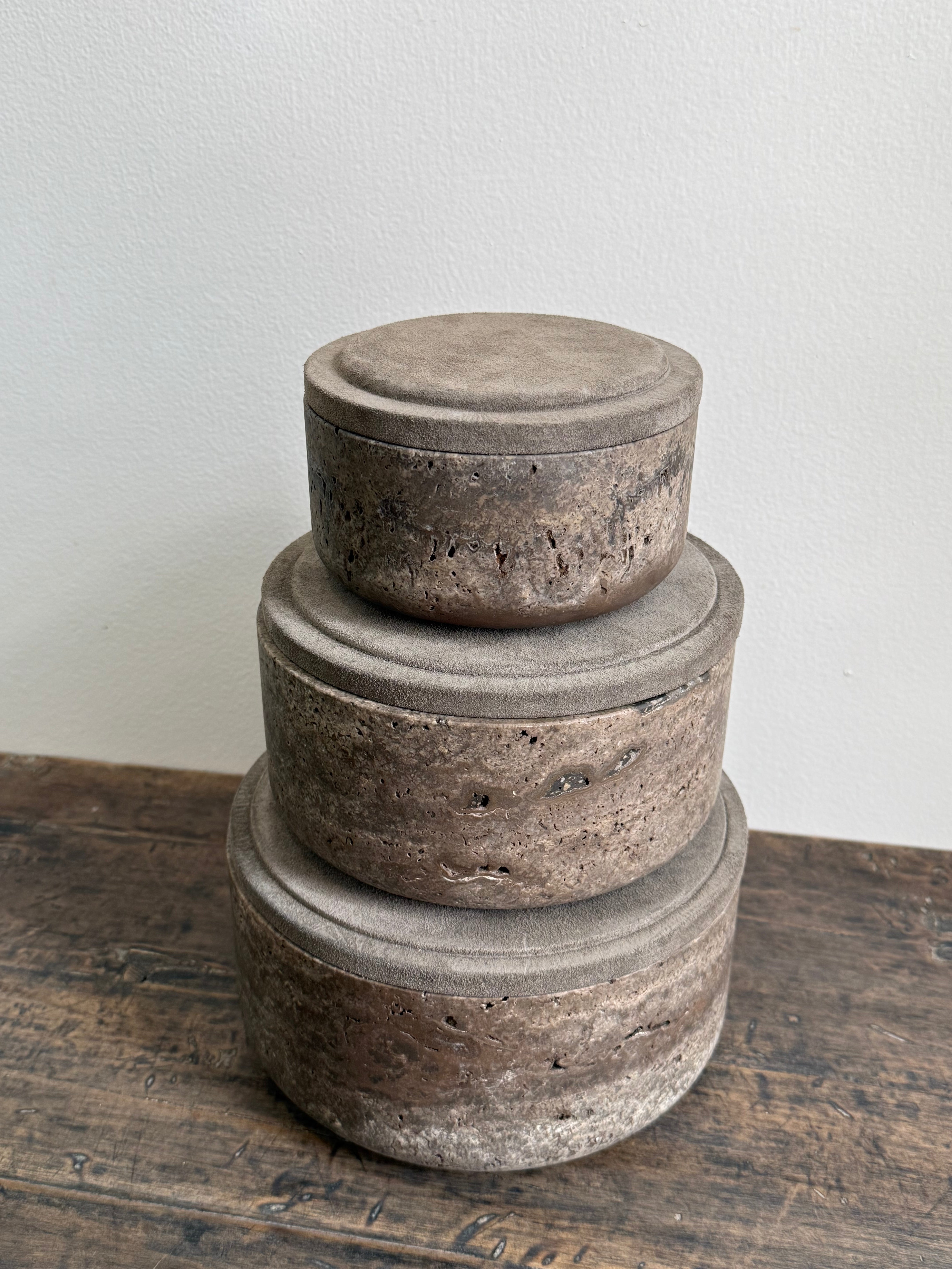 NAXOS LEATHER & MARBLE BOWL SMALL