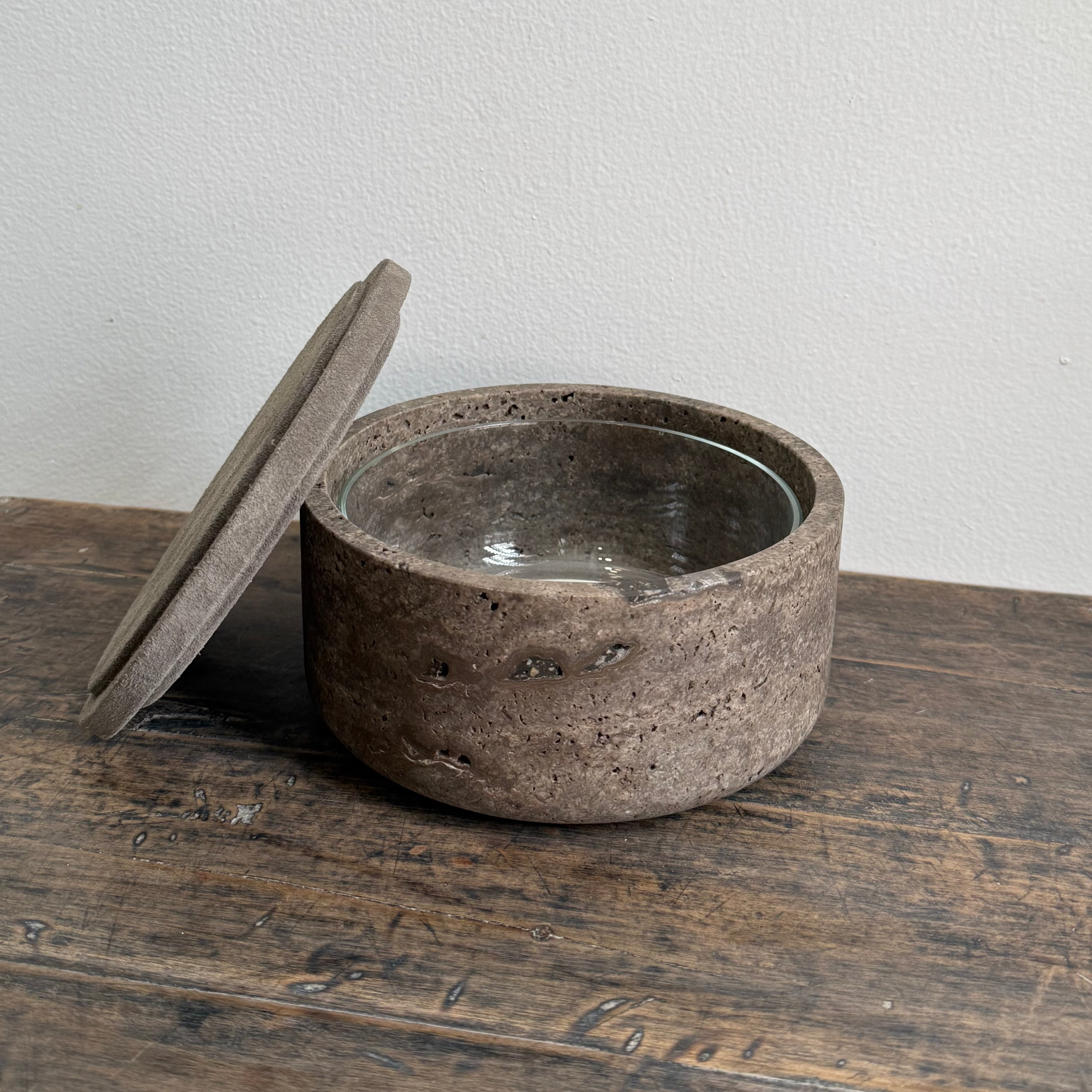 NAXOS LEATHER & MARBLE BOWL SMALL