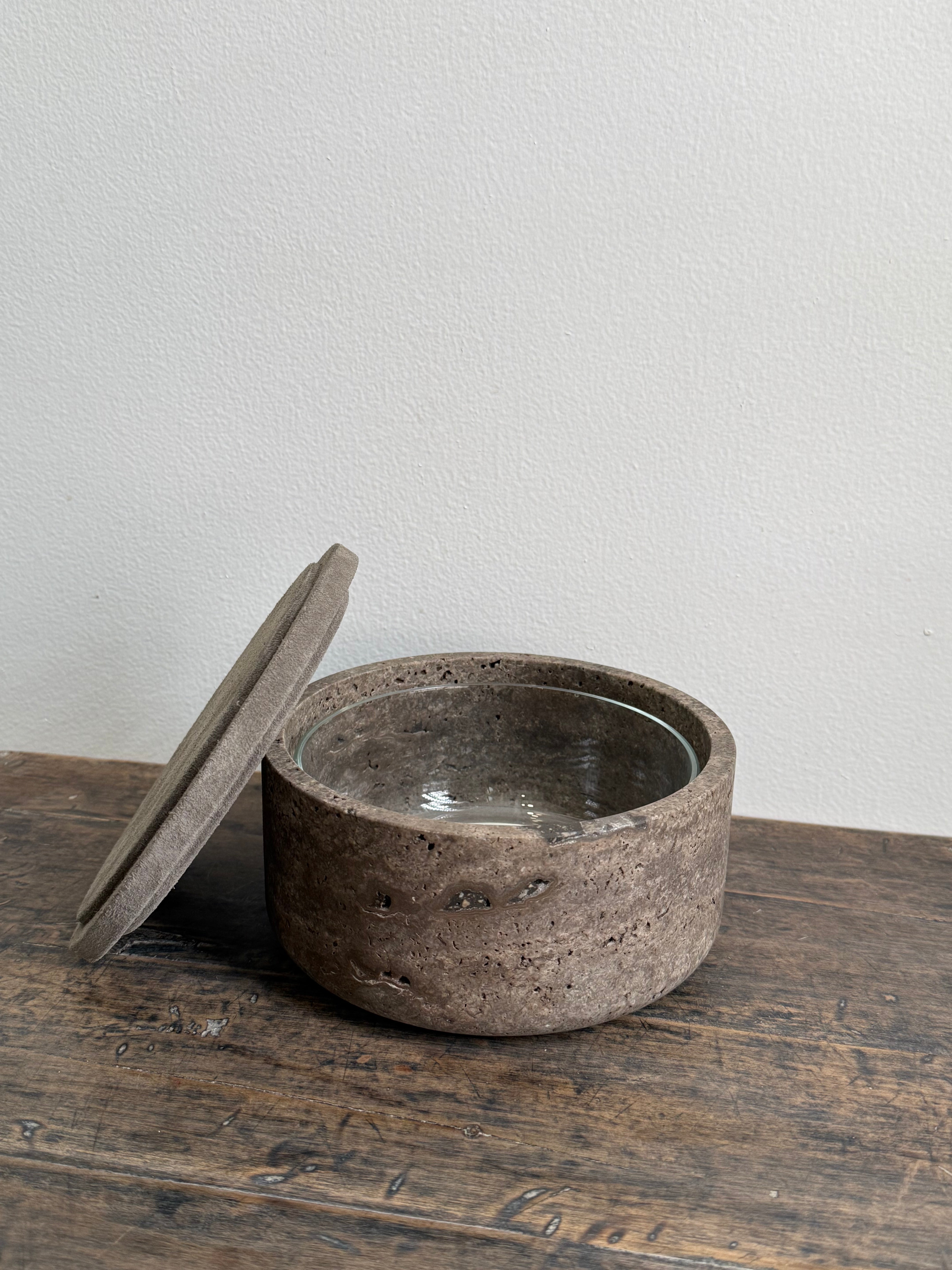 NAXOS LEATHER & MARBLE BOWL SMALL