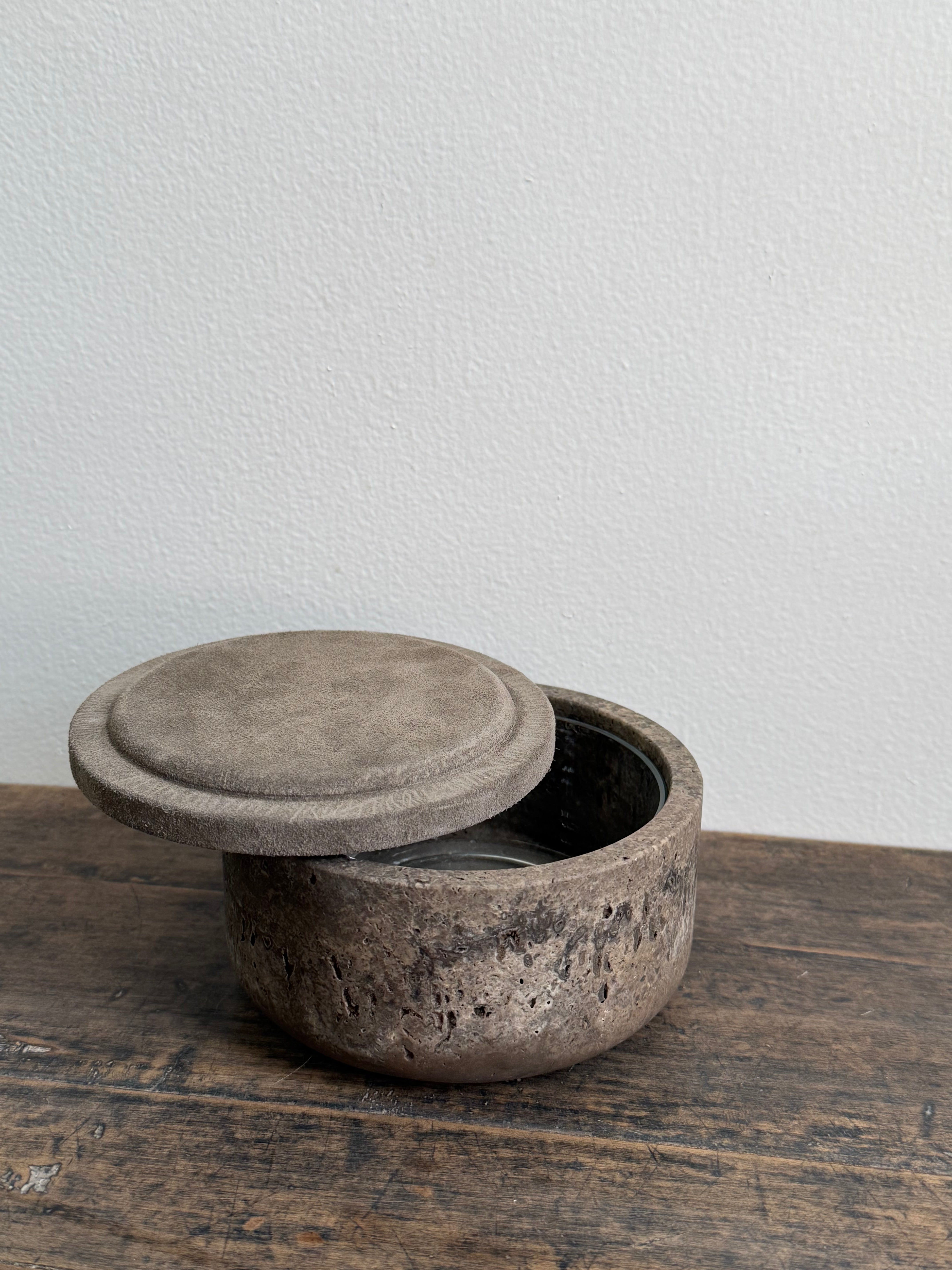 NAXOS LEATHER & MARBLE BOWL SMALL