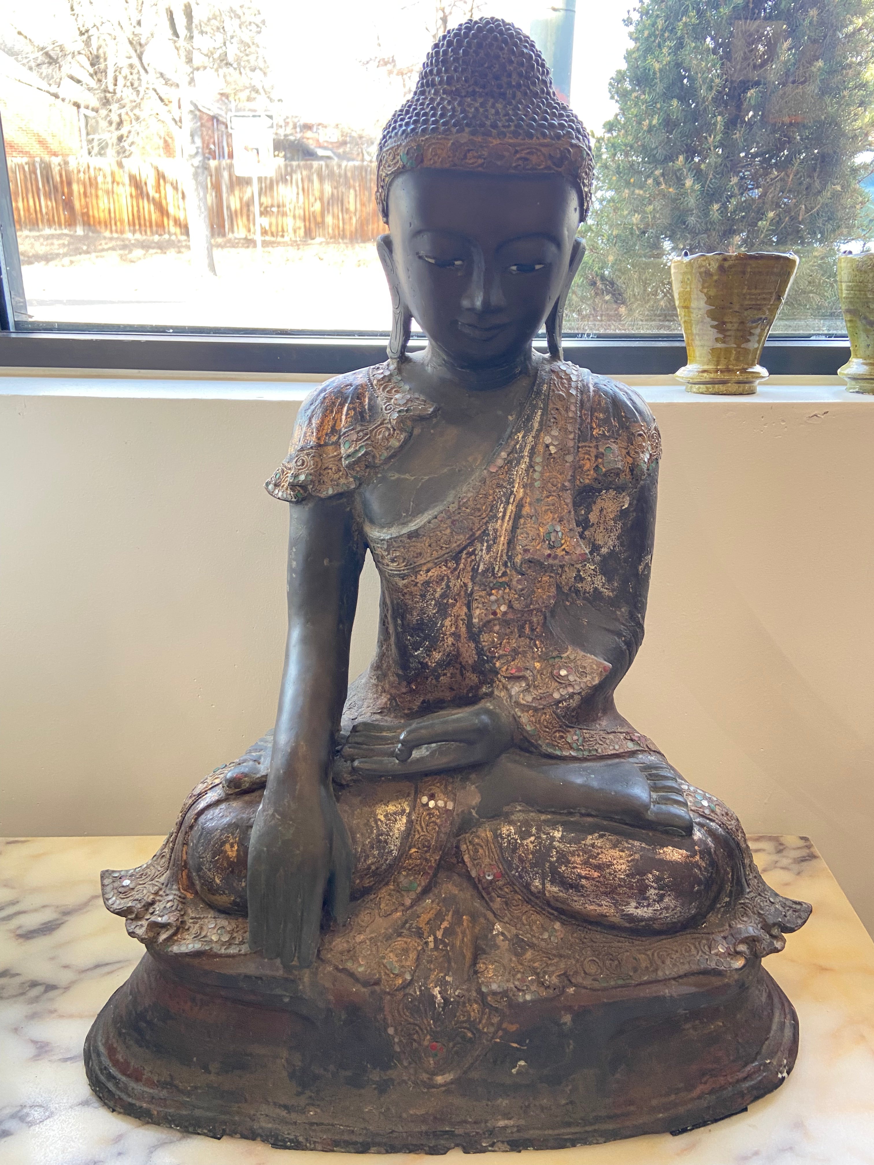 Antique Bronze Buddha, Burma