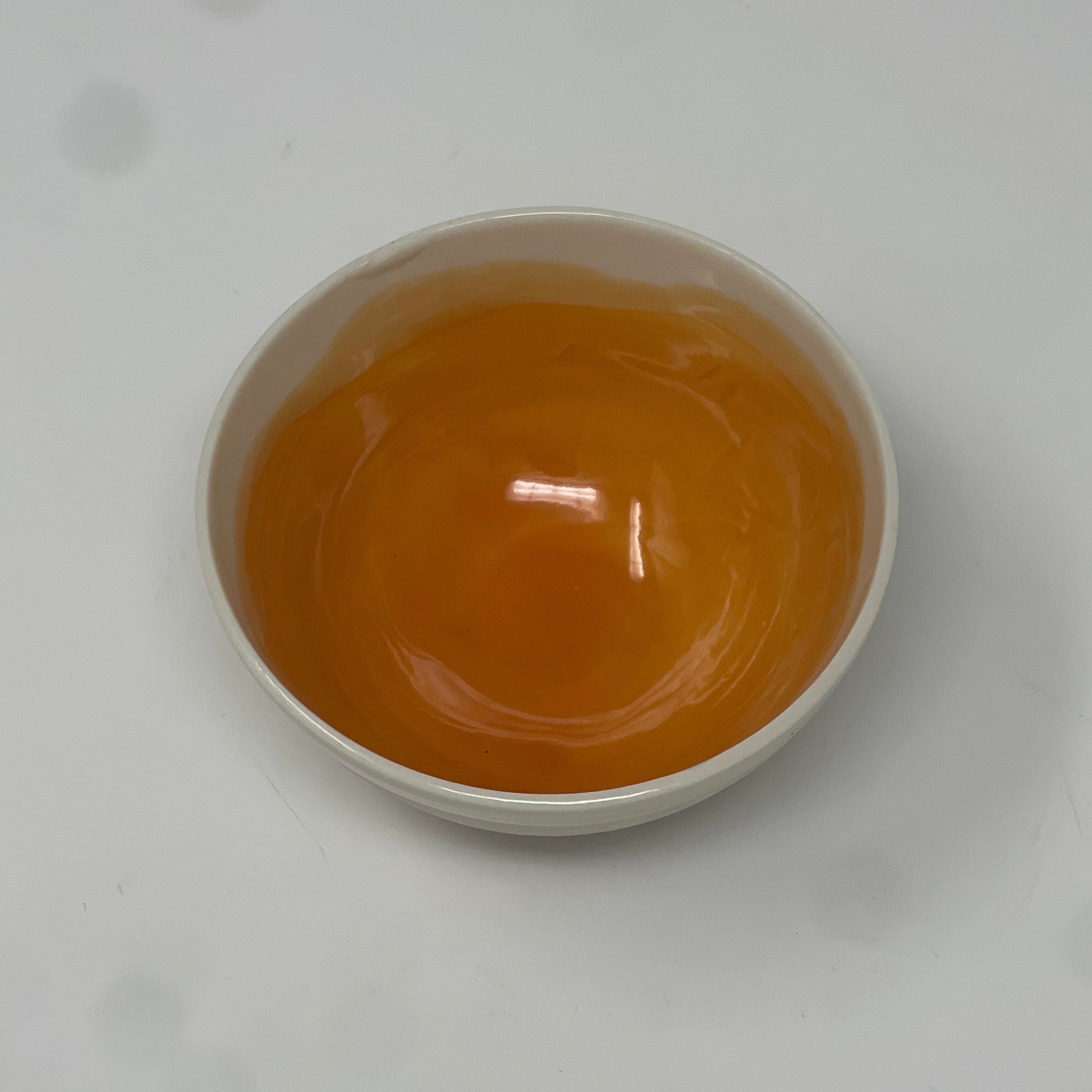 Porcelain Bowl with Watercolor Interior 2.5" Diameter