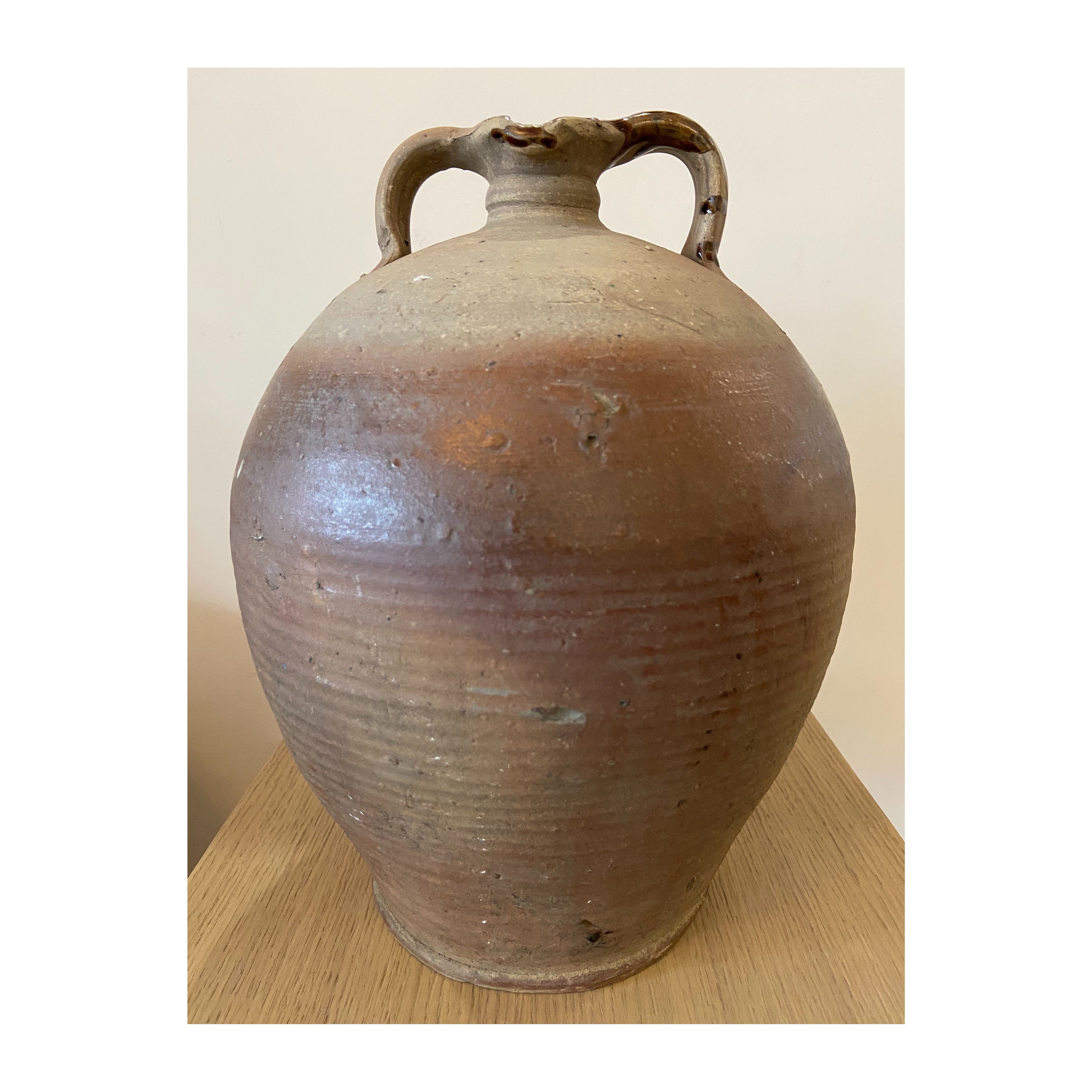 Antique French Terracotta Jar with Handles, Medium