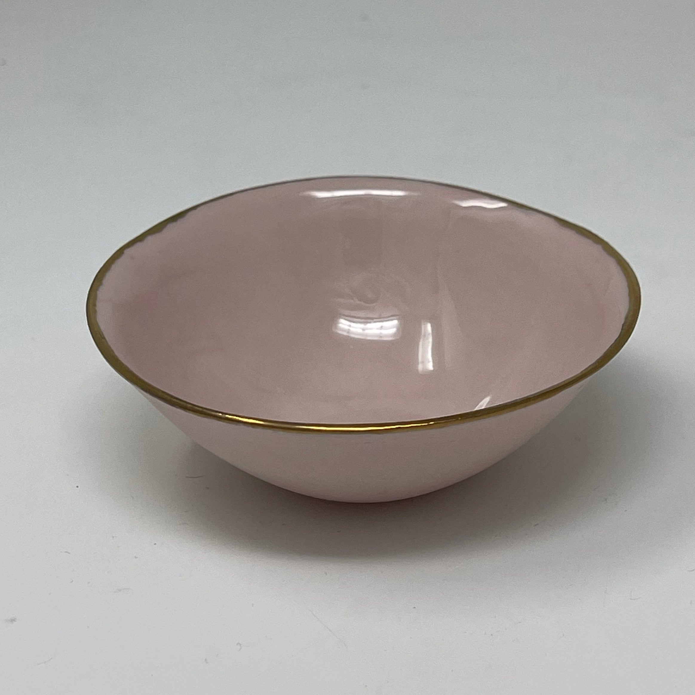 Porcelain Watercolor Bowl with Gold Trim 4" Diameter