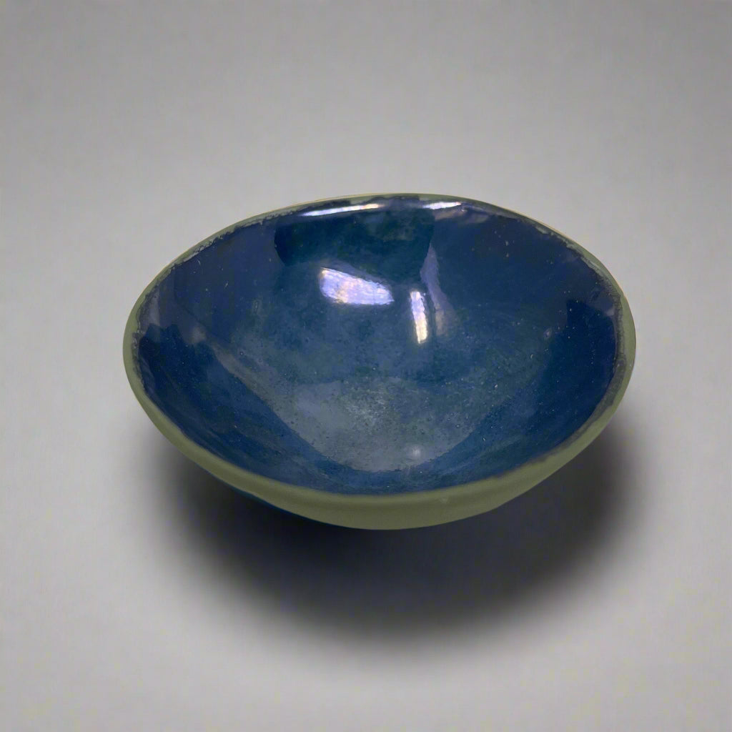Porcelain Bowl with Mother of Pearl Interior and Matte Outside 2.5"dia.