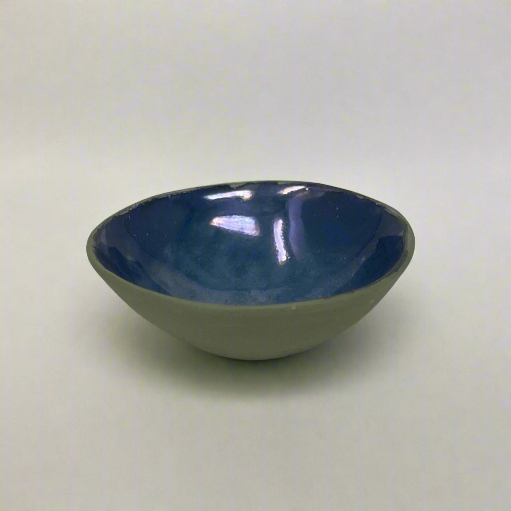 Porcelain Bowl with Mother of Pearl Interior and Matte Outside 2.5"dia.