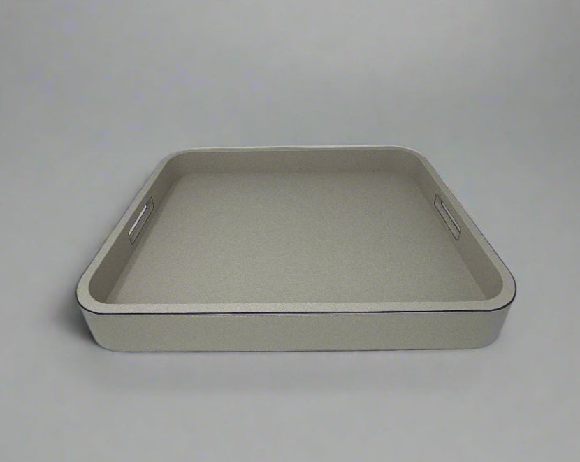 Polo Large Rectangular Leather Tray with Handles