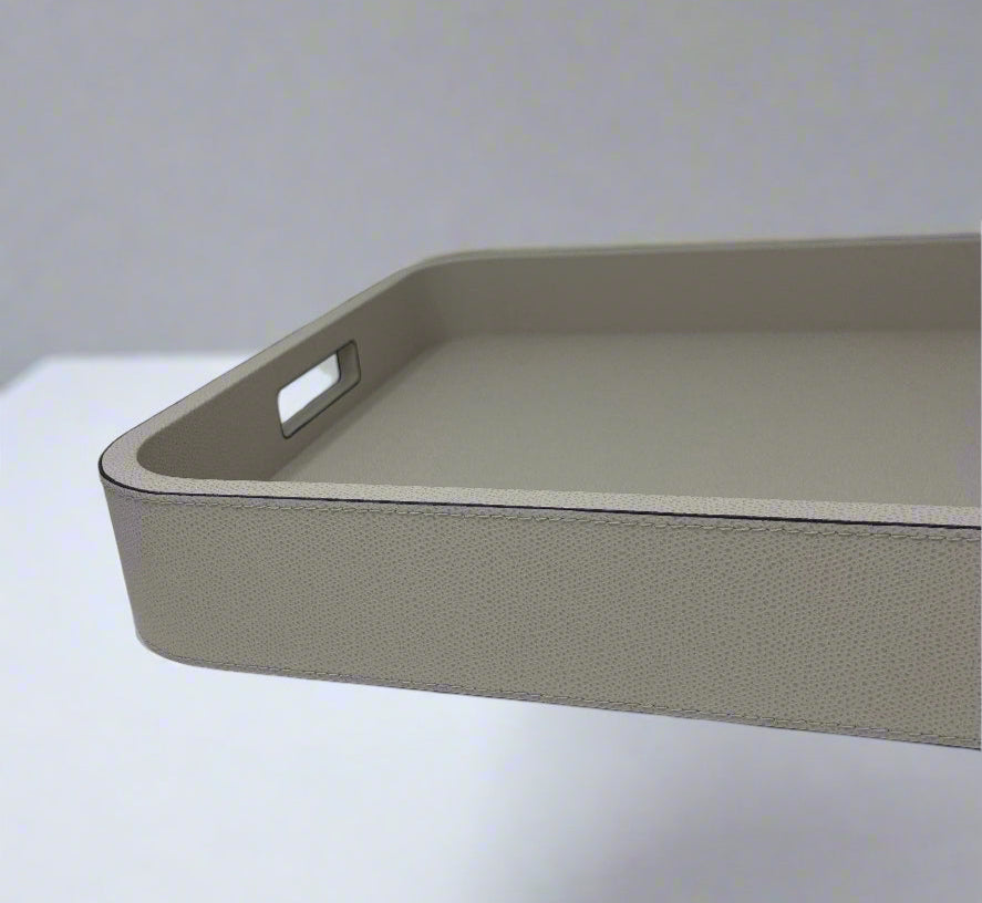 Polo Large Rectangular Leather Tray with Handles