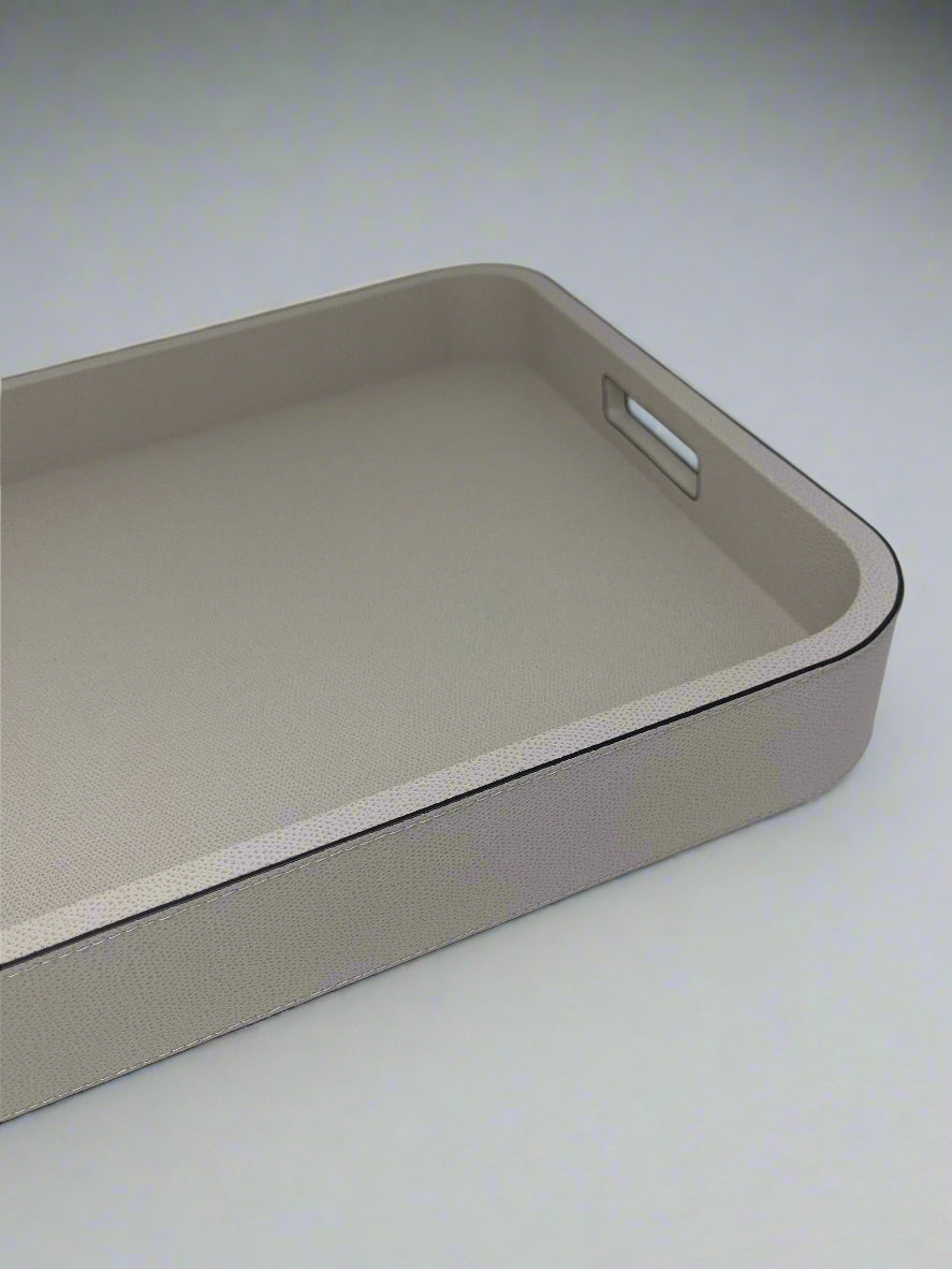 Polo Large Rectangular Leather Tray with Handles