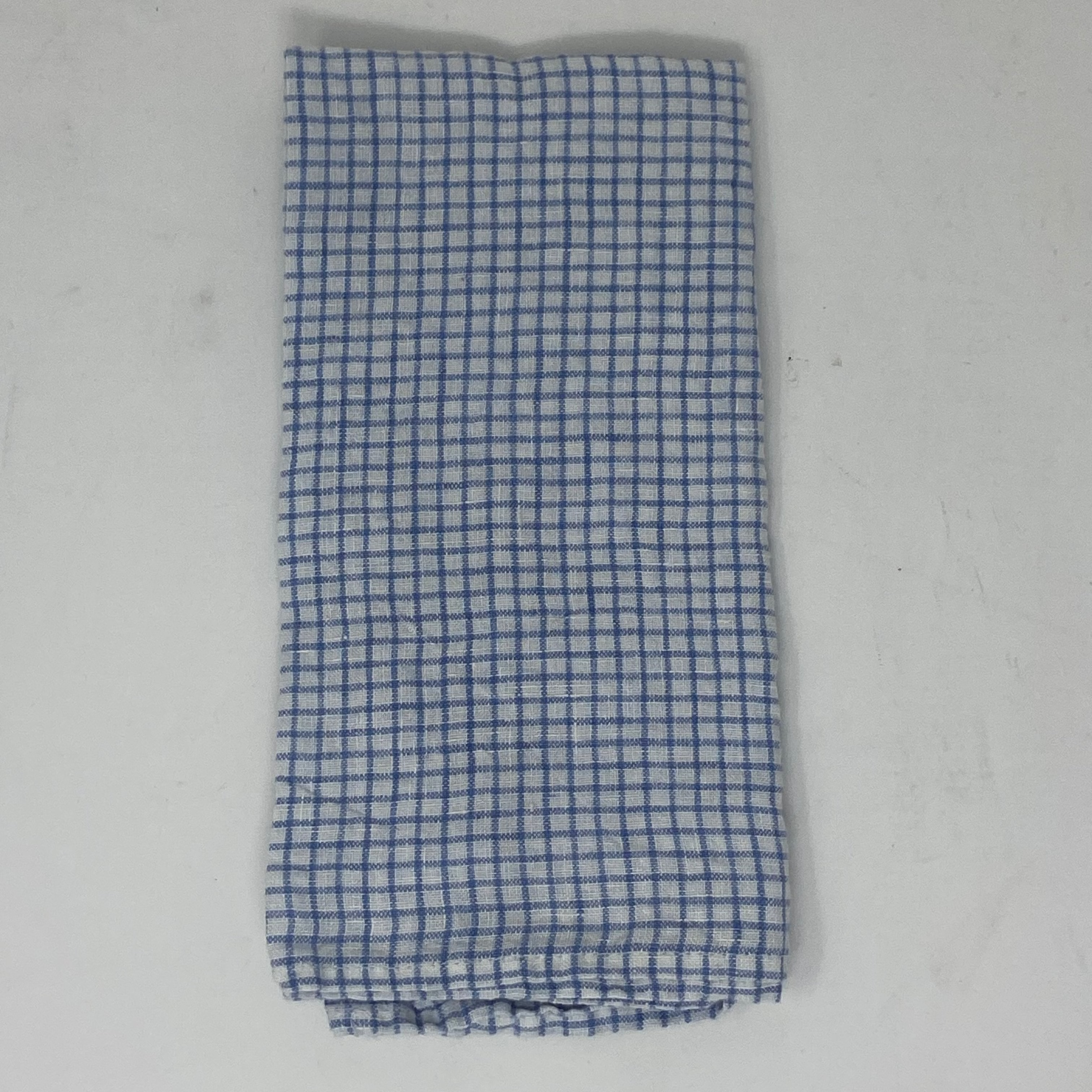 Set of 4 100% Linen Napkins - Stripes and Checks Collection