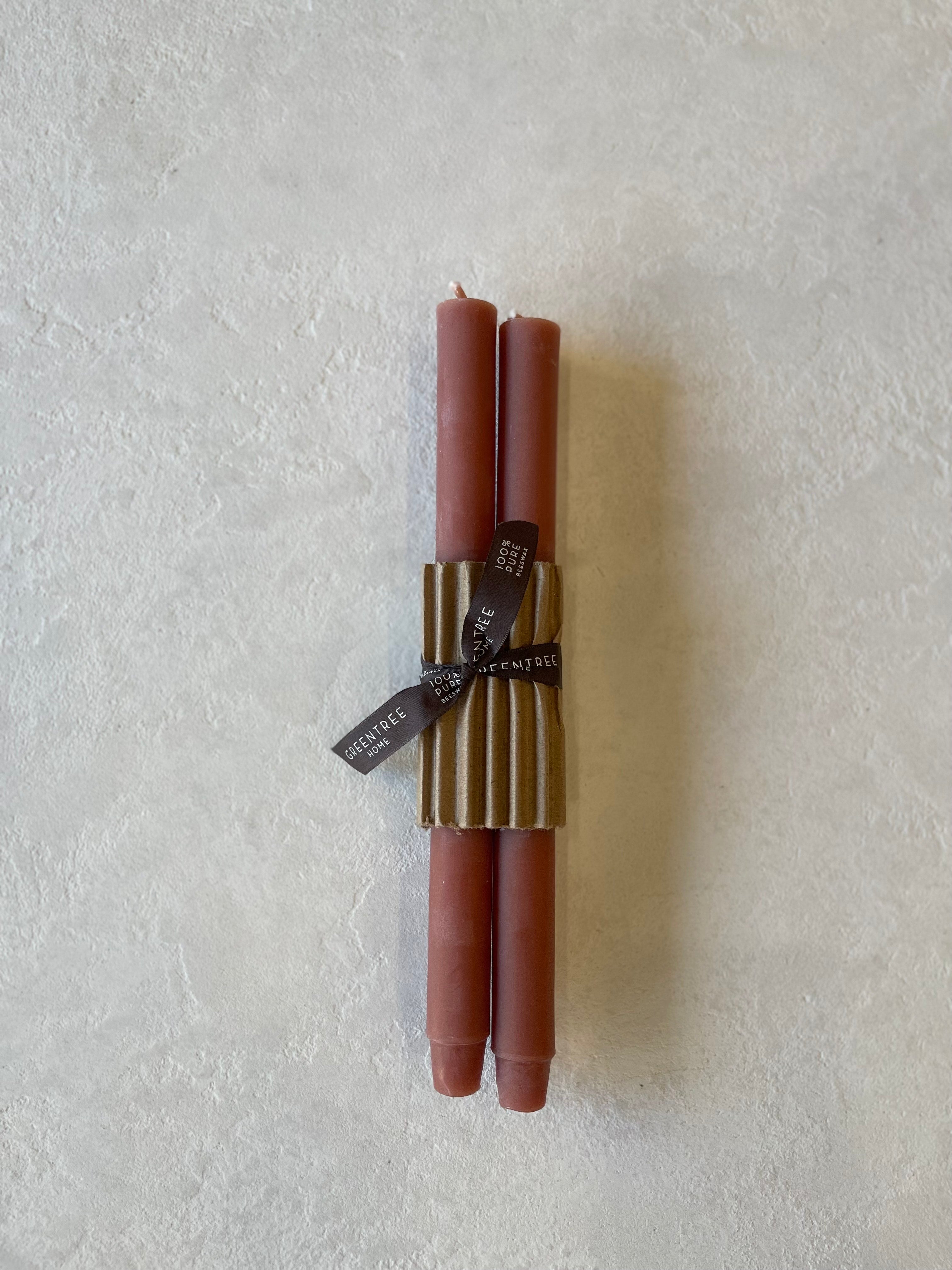 Pair of Beeswax Church Tapers 12"