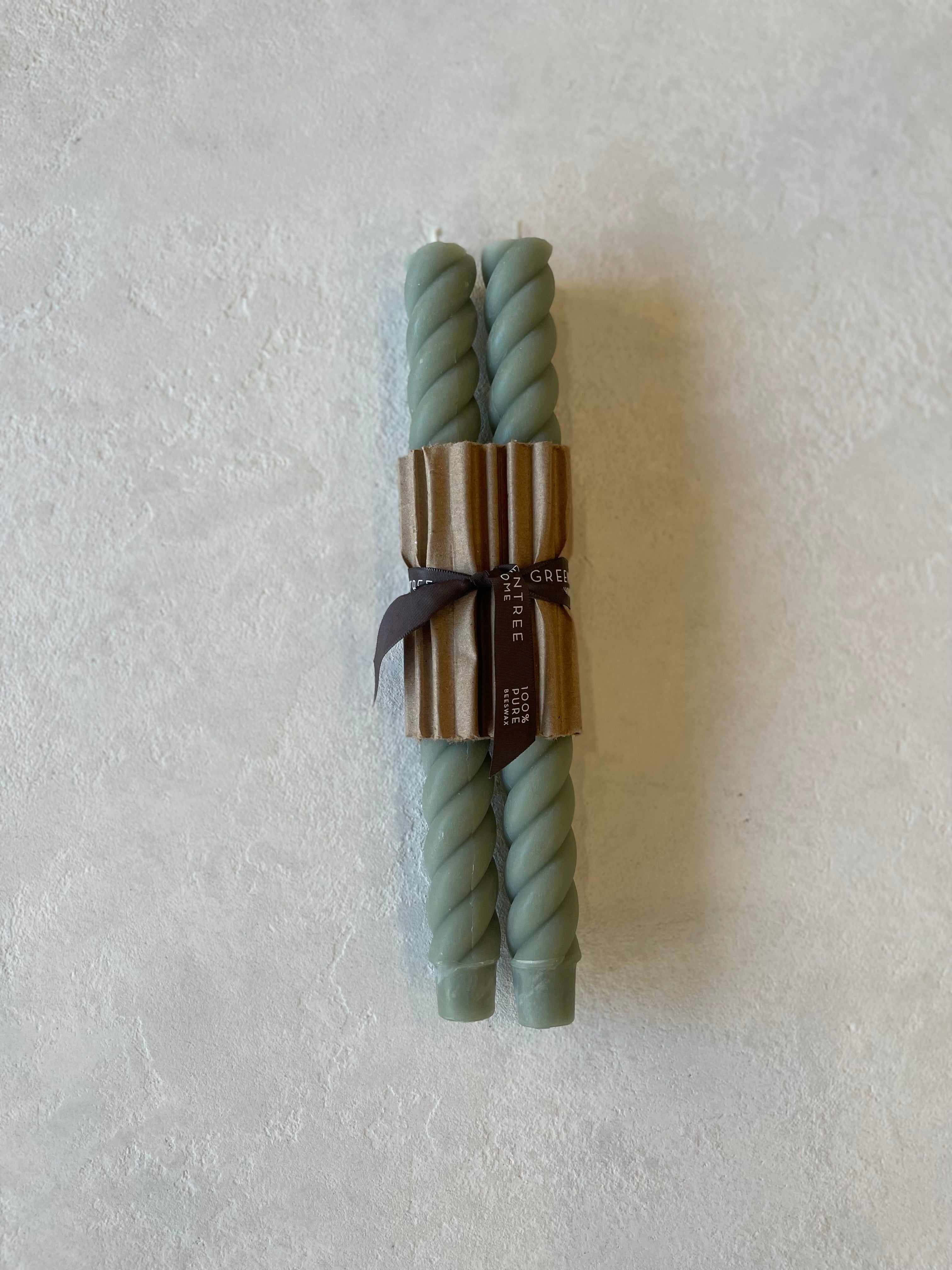 Pair of Rope Taper Candles 10"