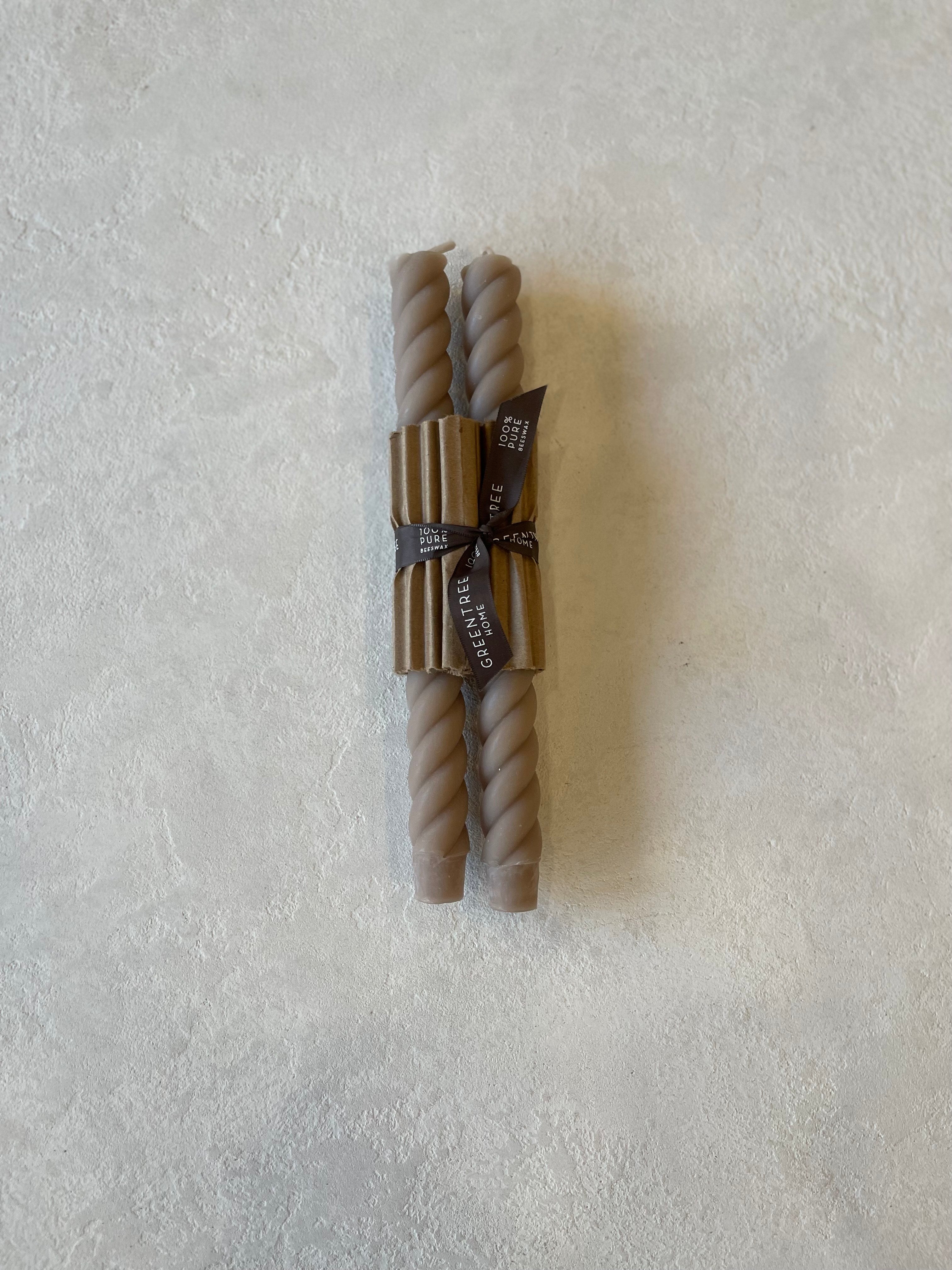 Pair of Rope Taper Candles 10"