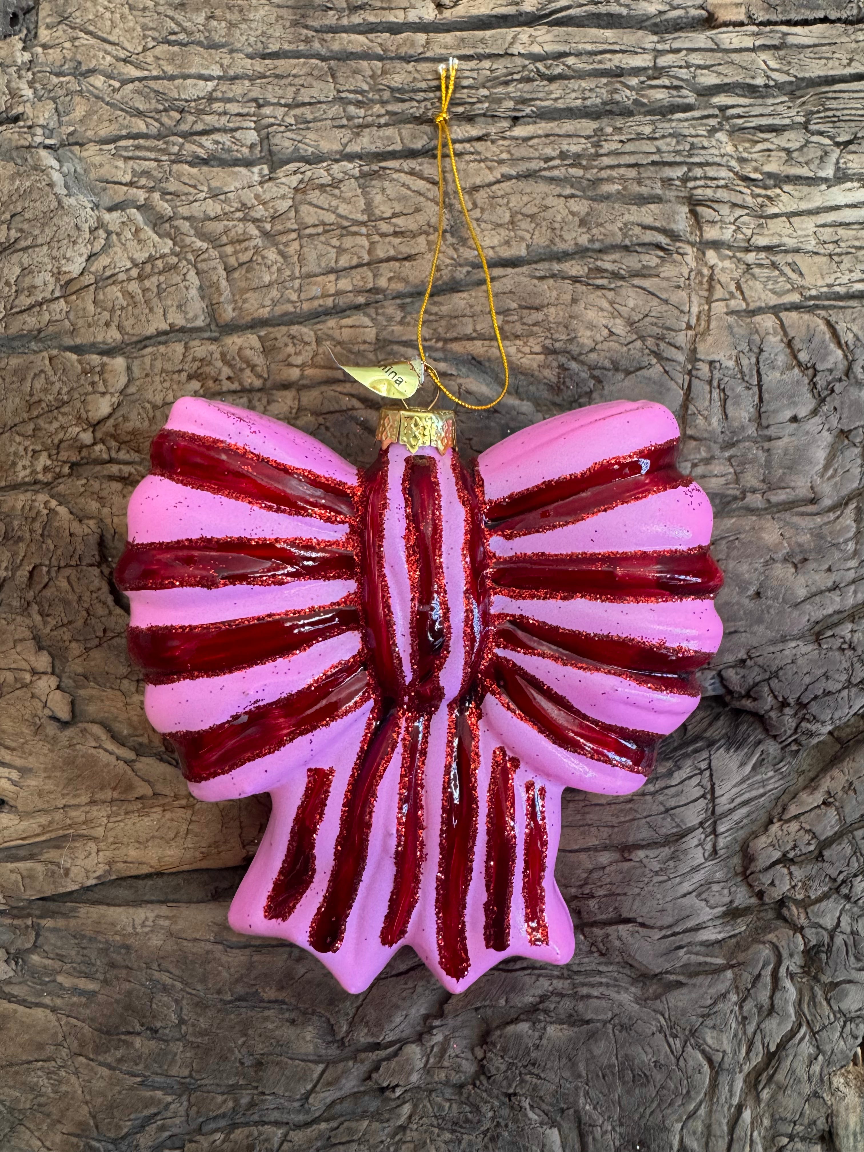 Striped Bow Ornament