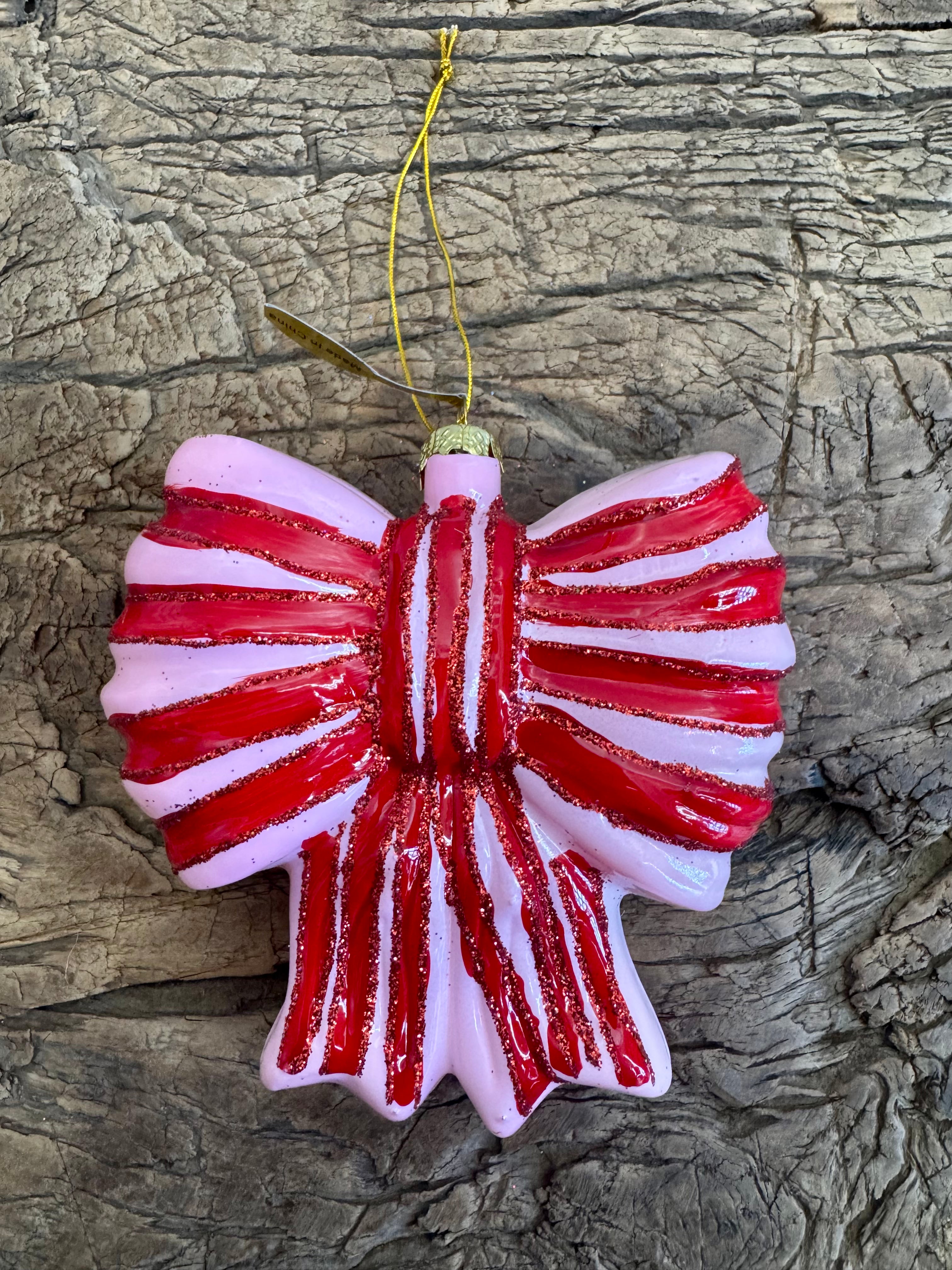 Striped Bow Ornament