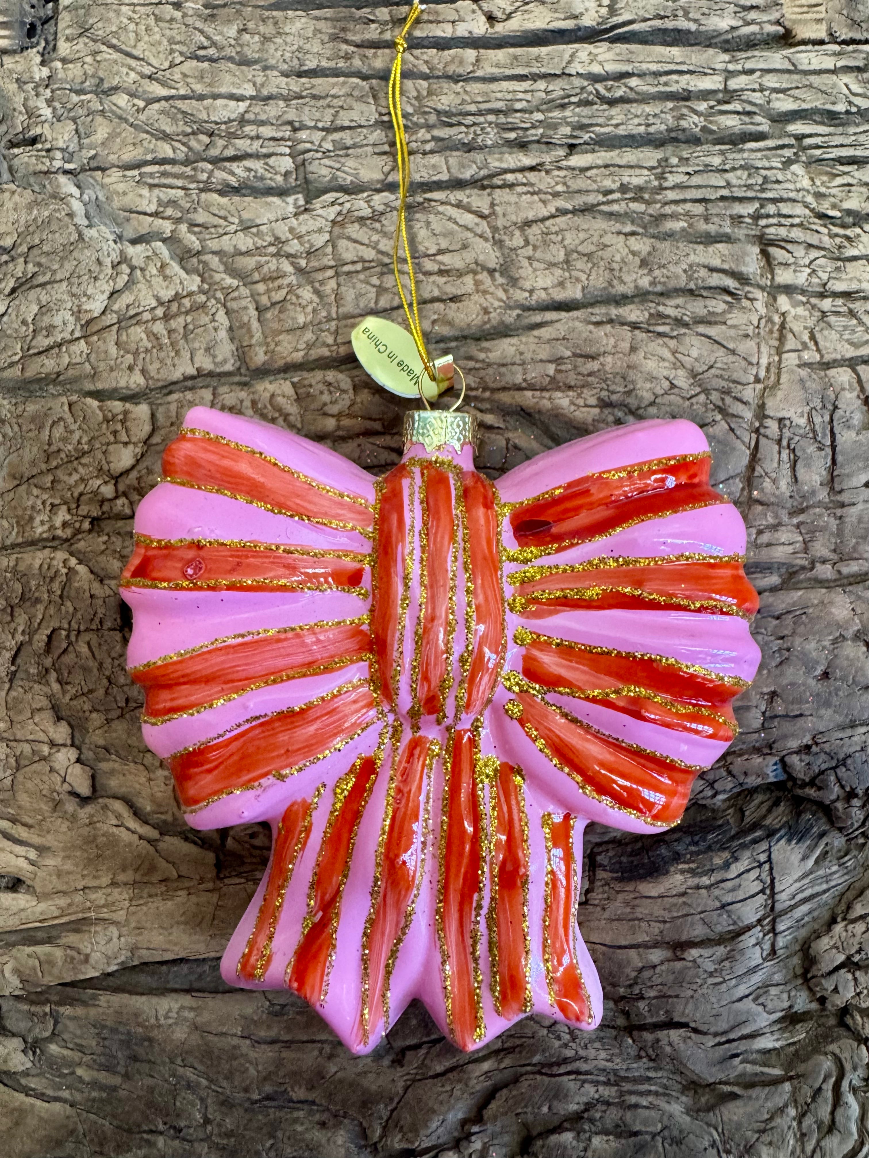 Striped Bow Ornament