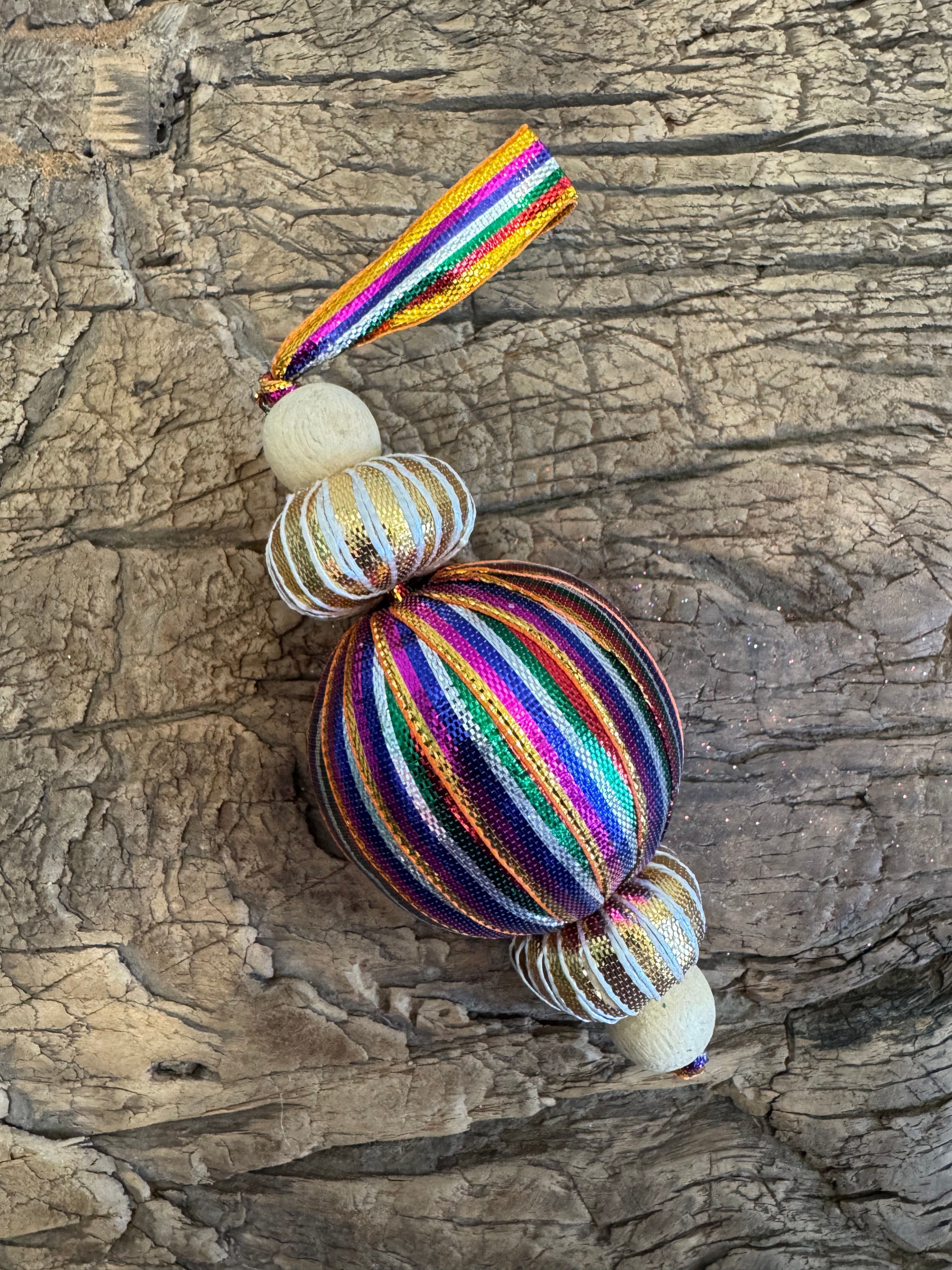Ribbon and Bead Bauble Ornament, Large