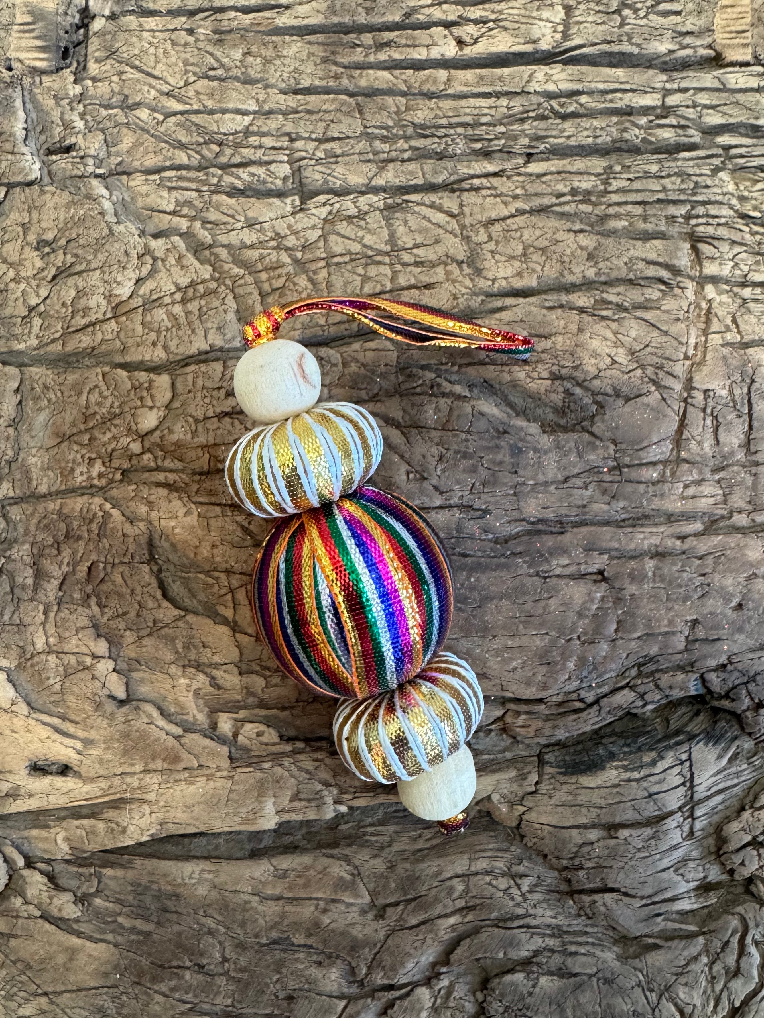 Ribbon and Bead Bauble Ornament, Small