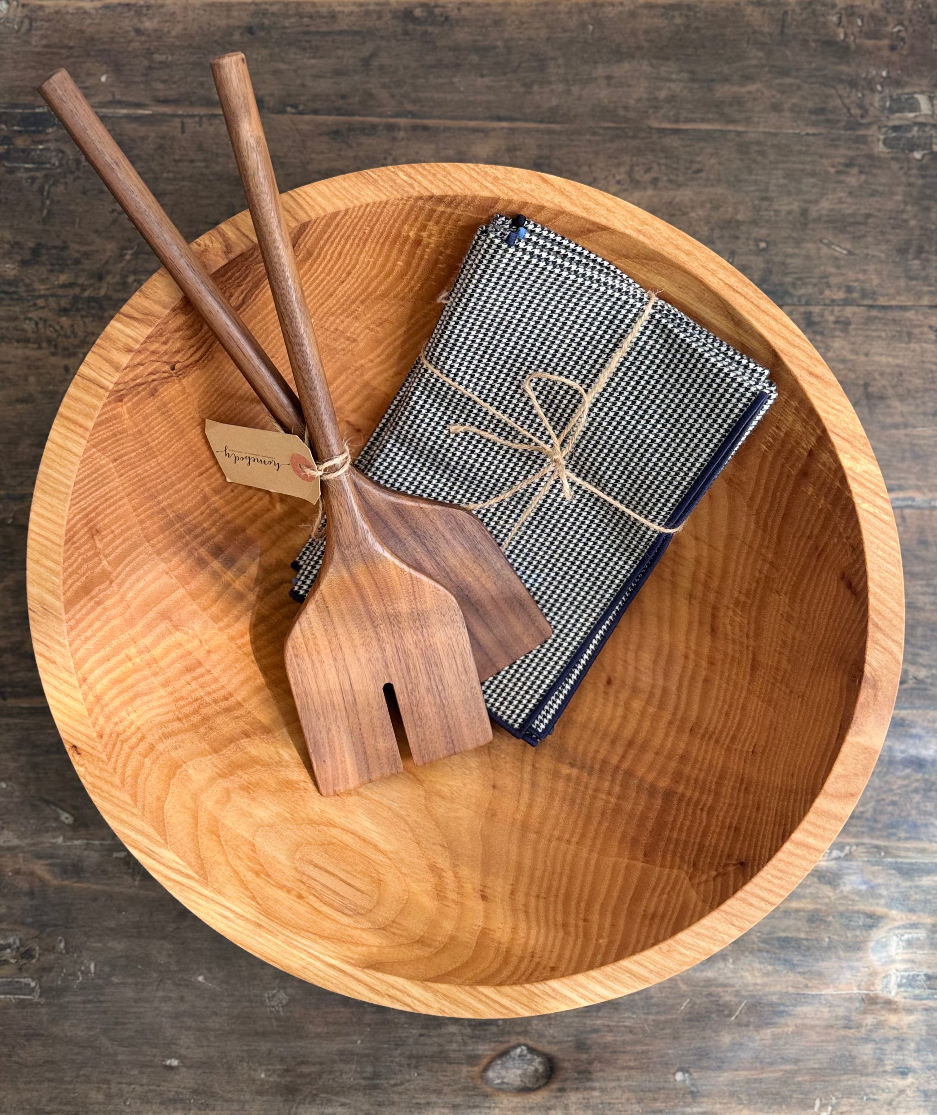Wood Salad Server Set, Walnut 13"