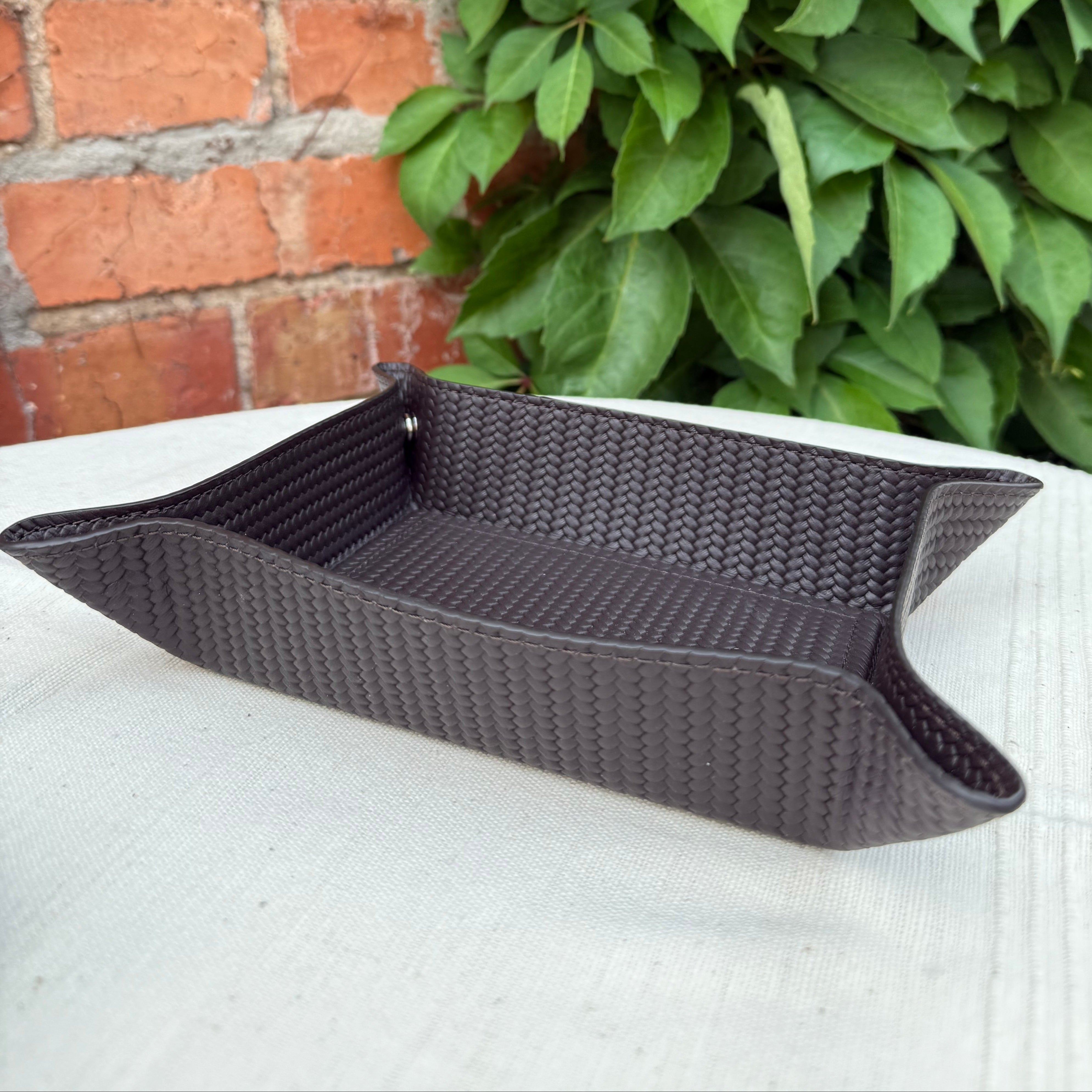 Leather Valet Tray 4" x 6" x 2"high