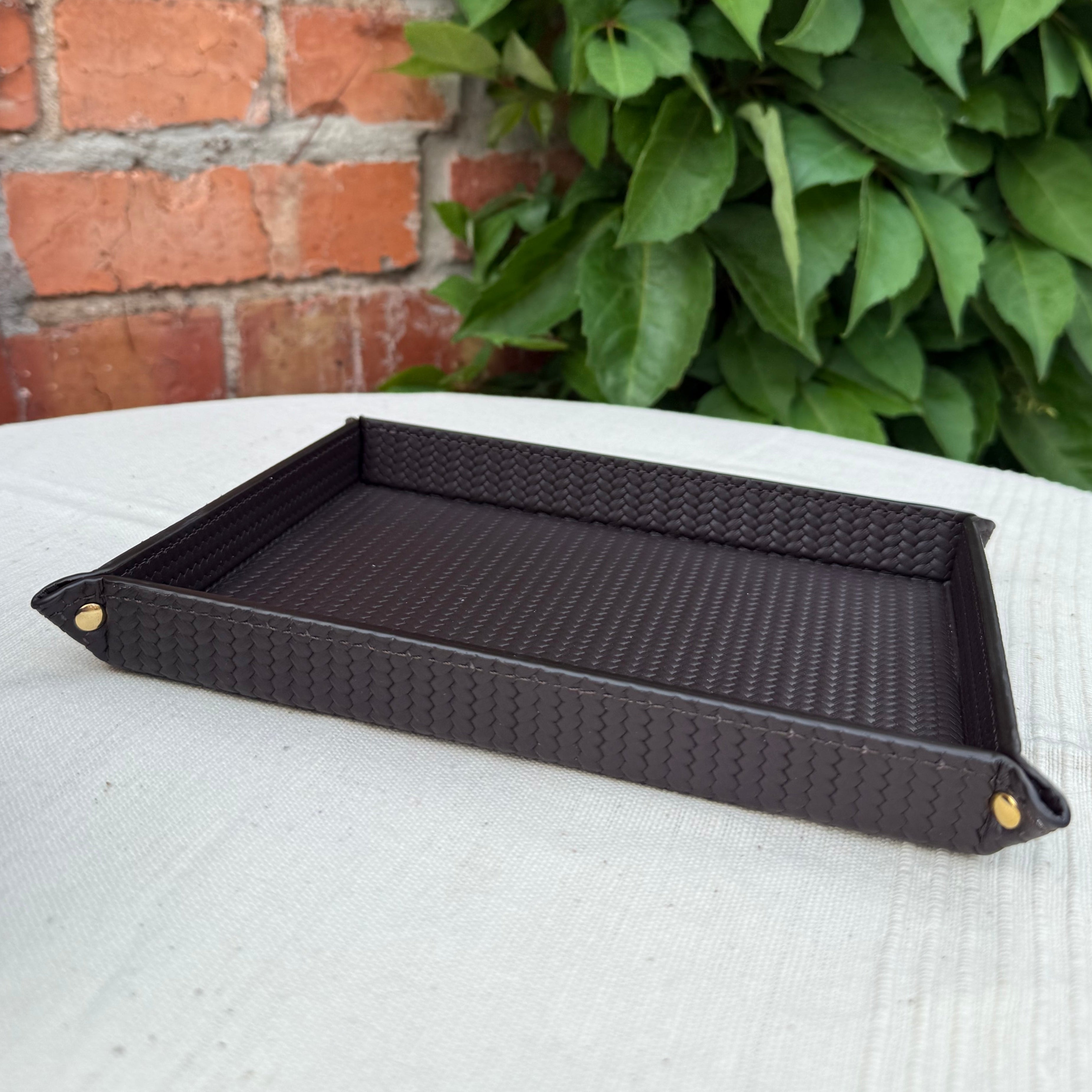 Leather Valet Tray 6" x 8" x 1"high