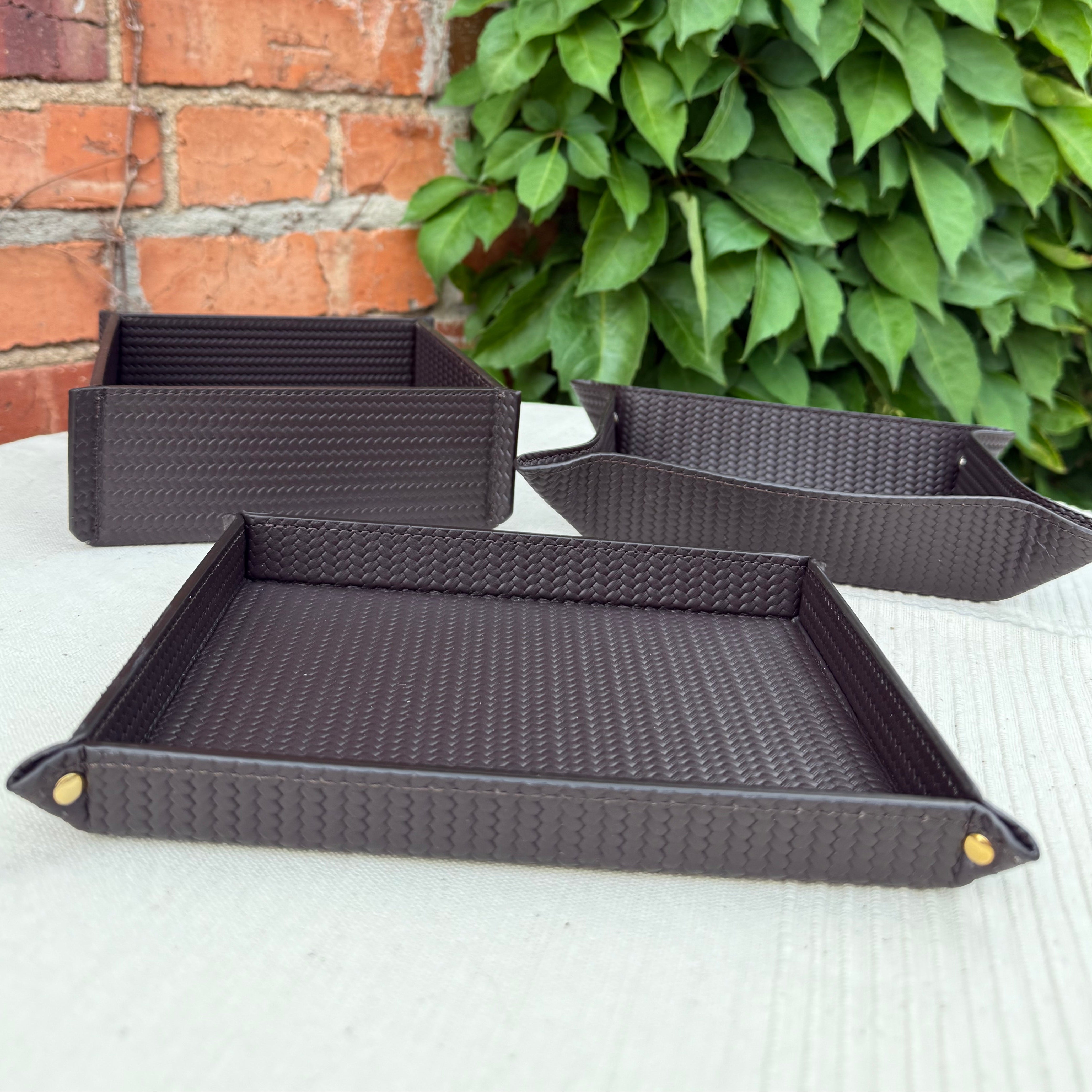 Leather Valet Tray 6" x 8" x 1"high
