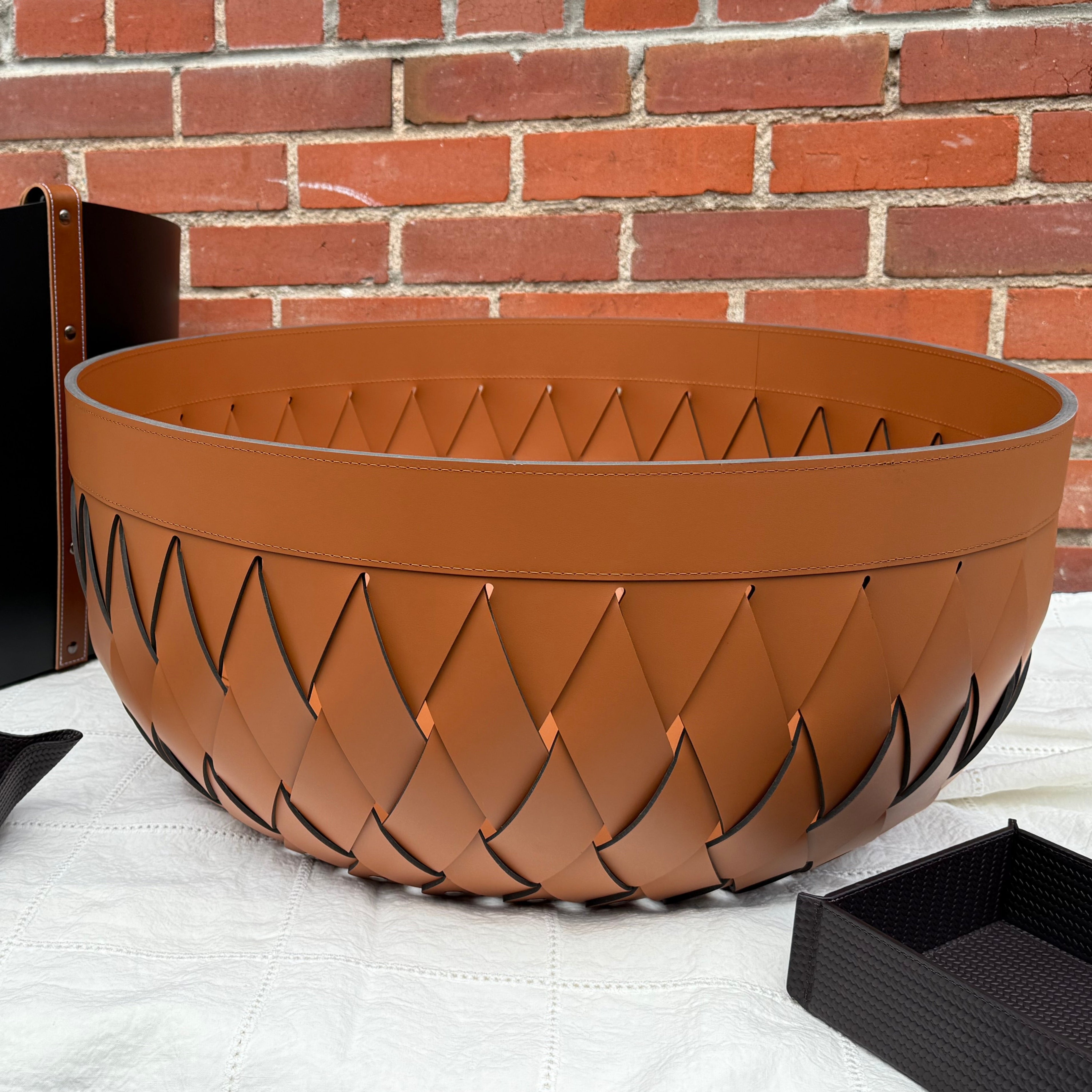 Canaria Large Leather Basket Antibes