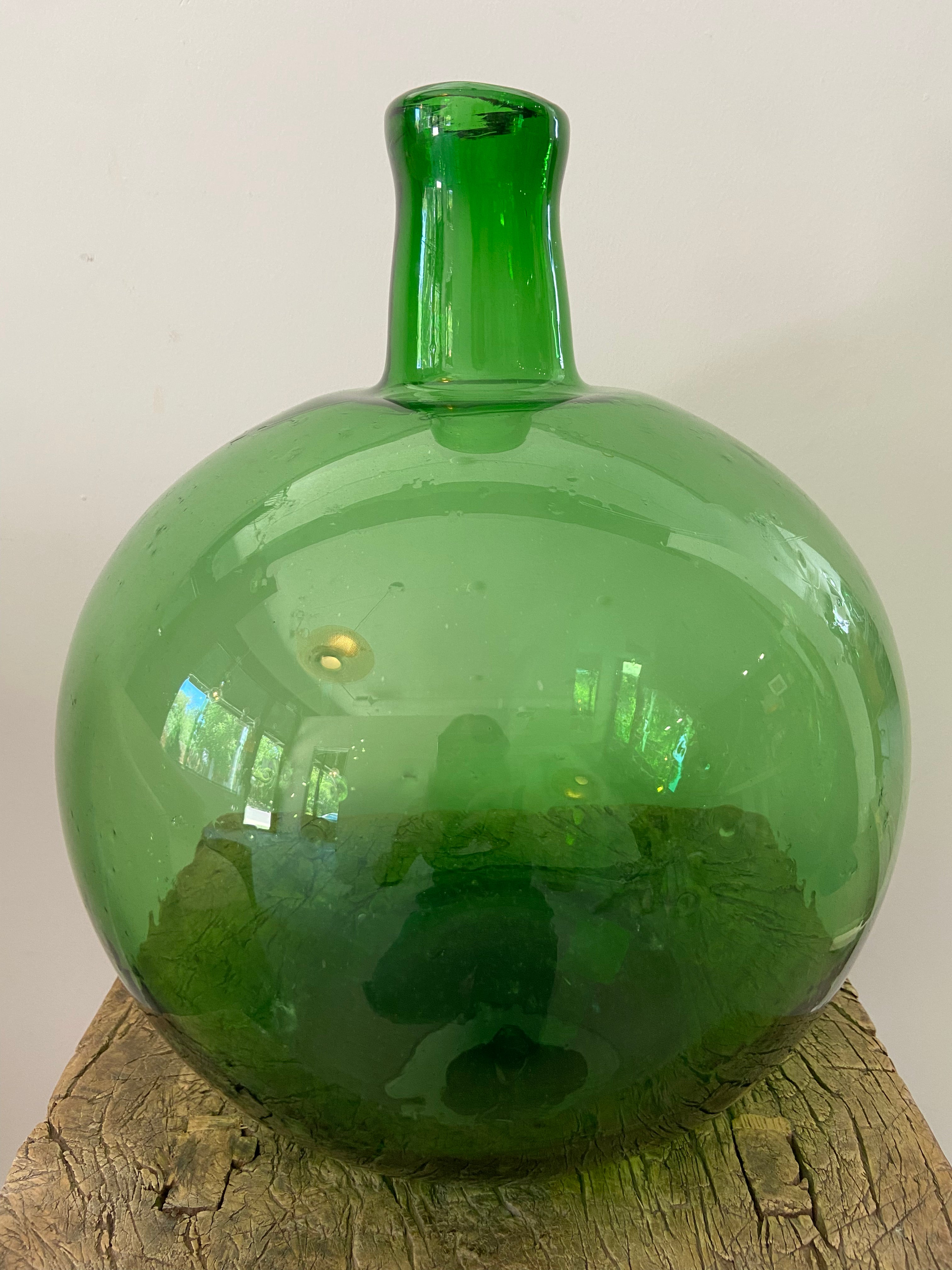 Vintage Italian Green Glass Distillery Bottles