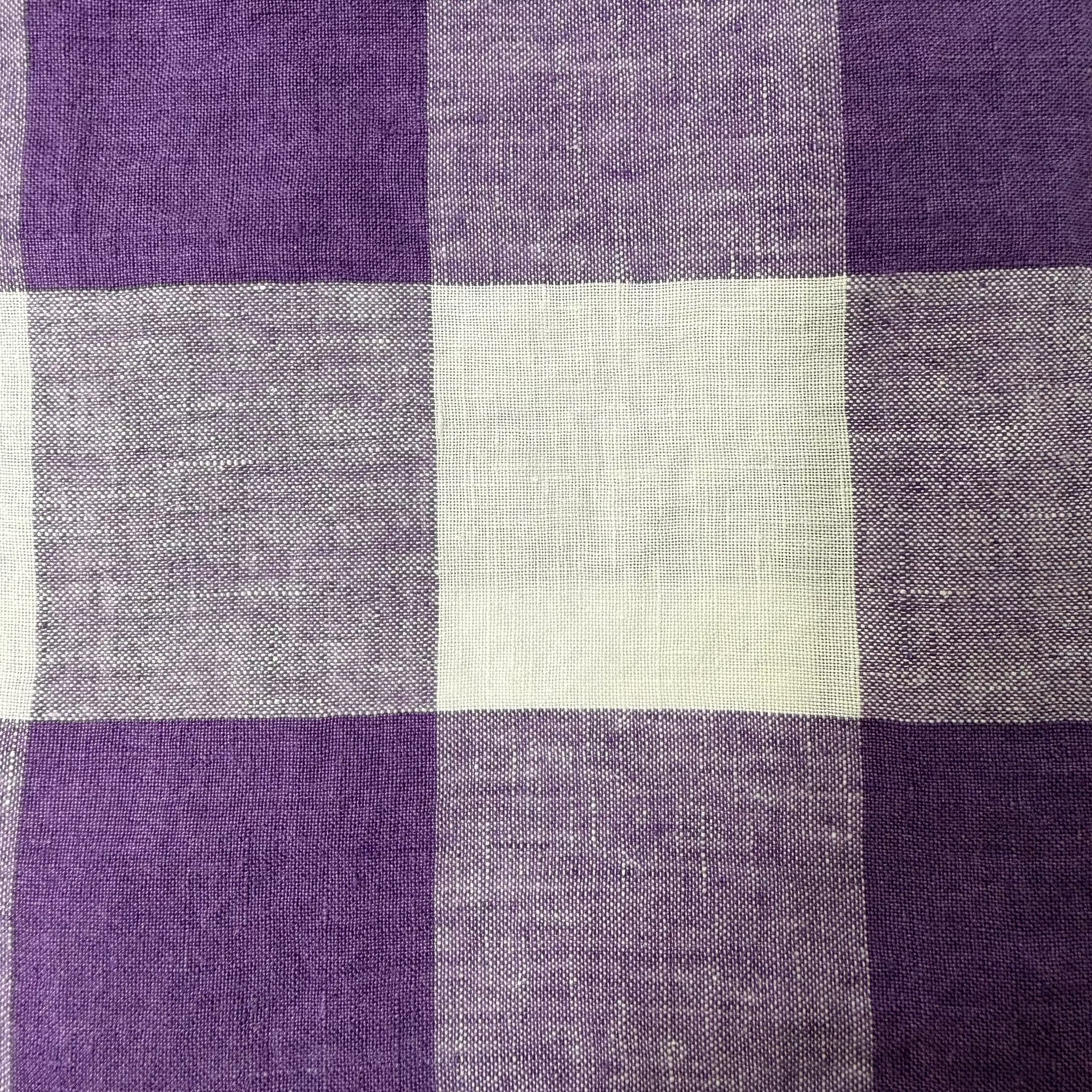 100% Linen Standard Pillowcase - checks and stripes