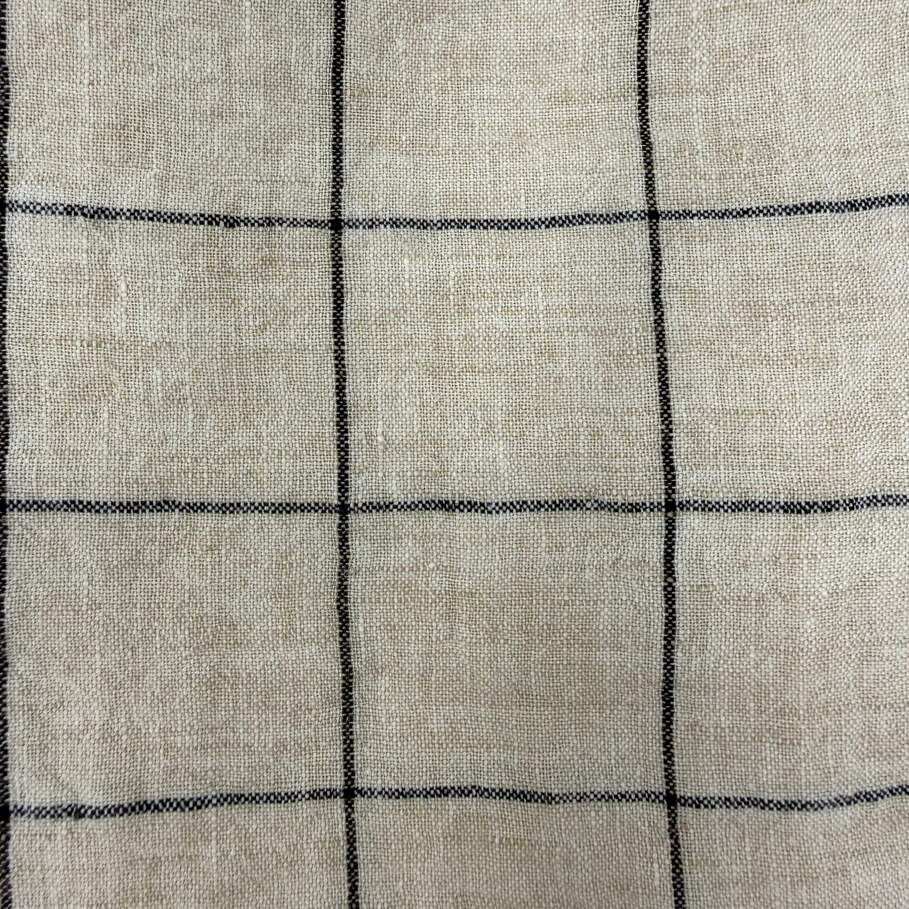 100% Linen Standard Pillowcase - checks and stripes