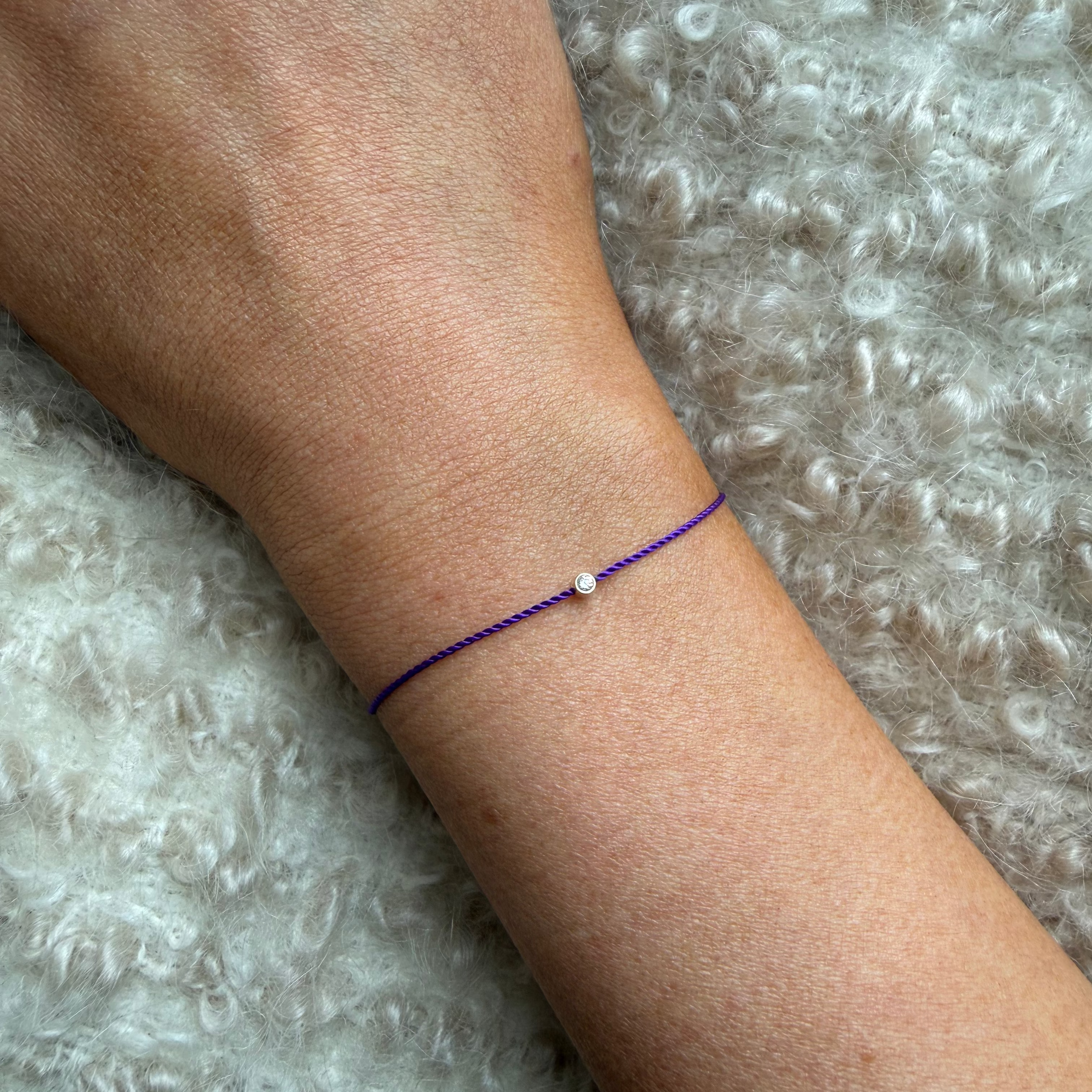 Solitaire Diamond Cord Bracelet, 14kt.