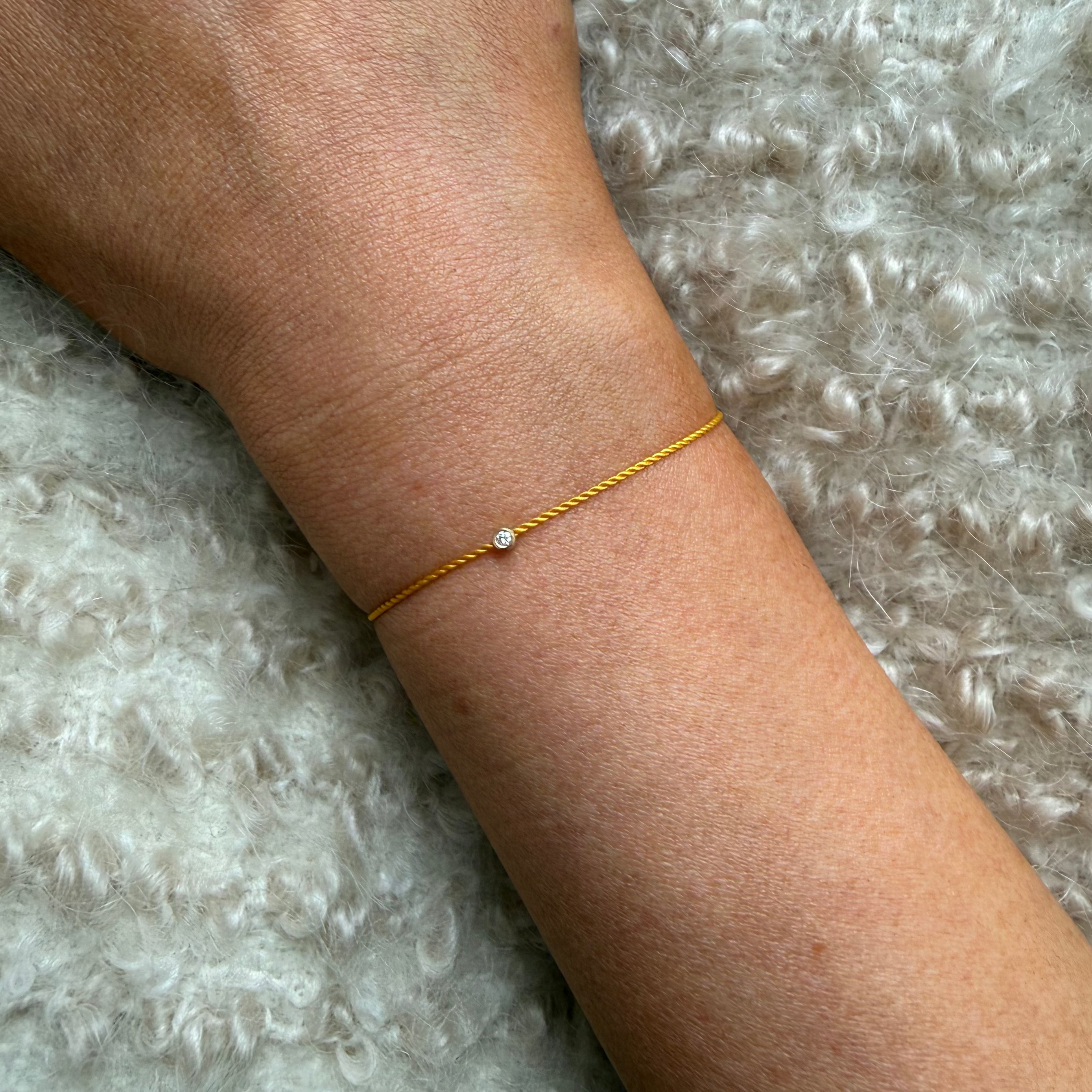 Solitaire Diamond Cord Bracelet, 14kt.
