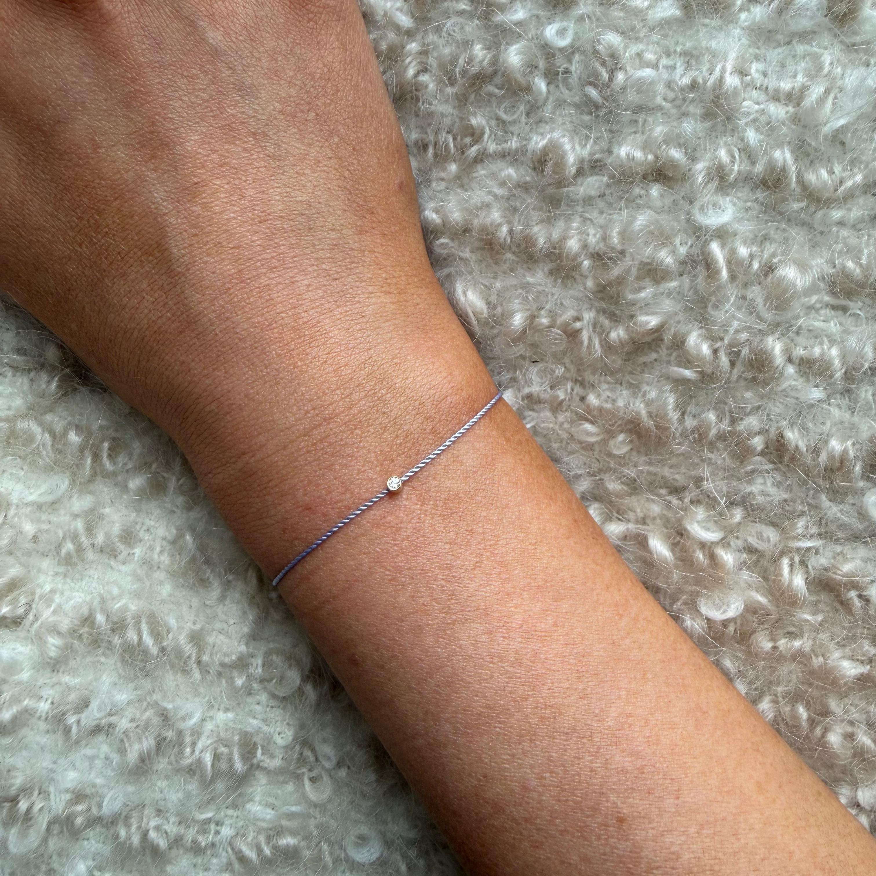 Solitaire Diamond Cord Bracelet, 14kt.