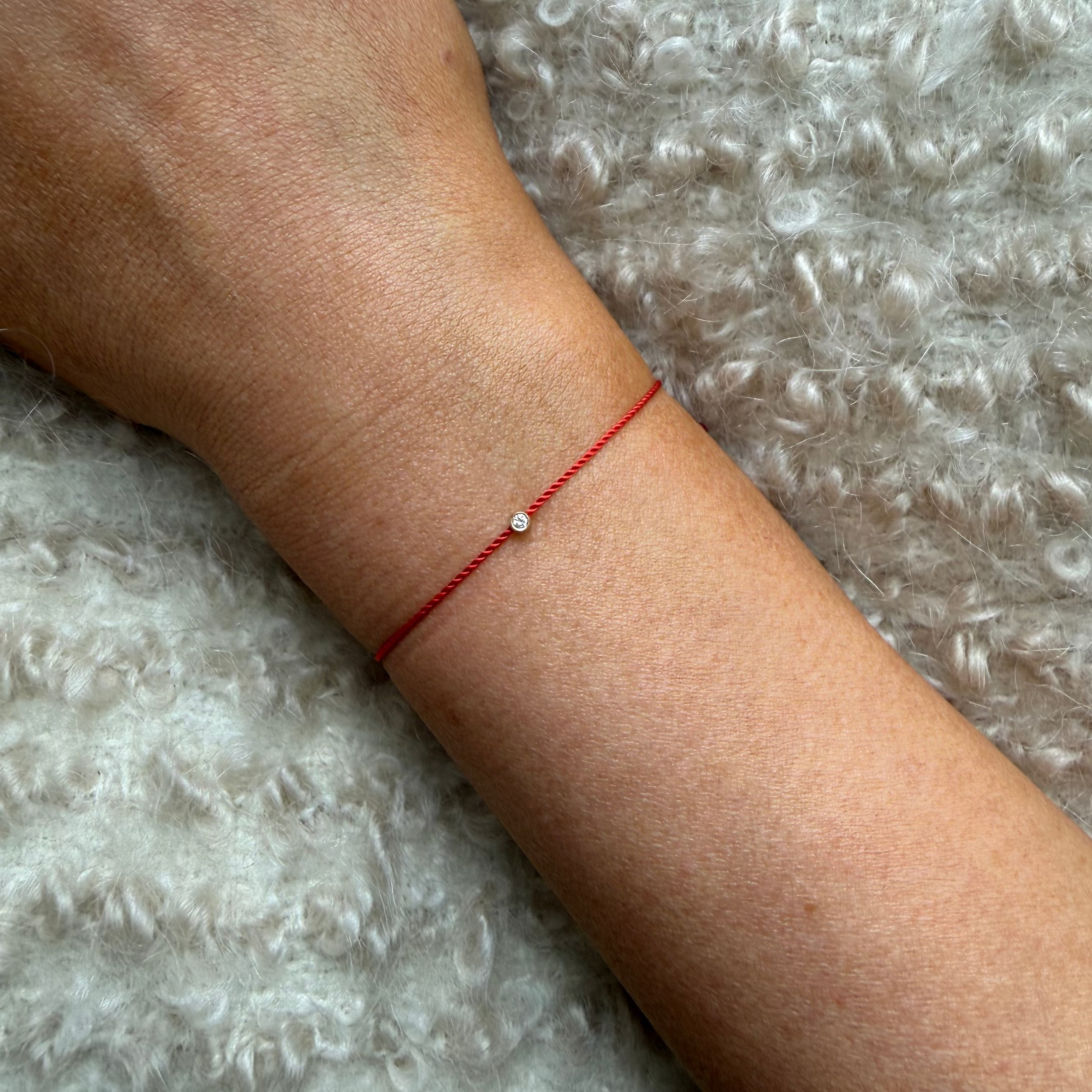 Solitaire Diamond Cord Bracelet, 14kt.