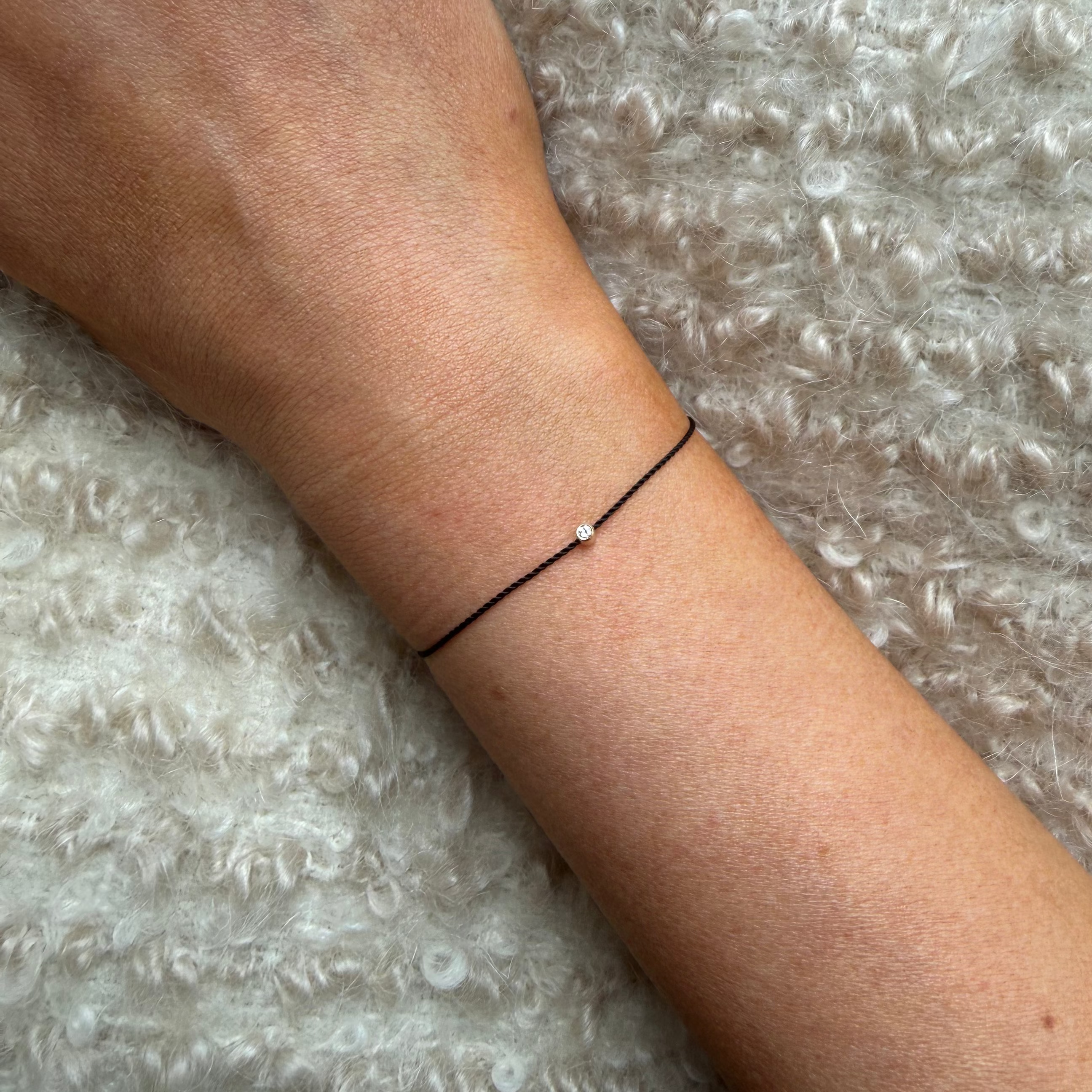 Solitaire Diamond Cord Bracelet, 14kt.