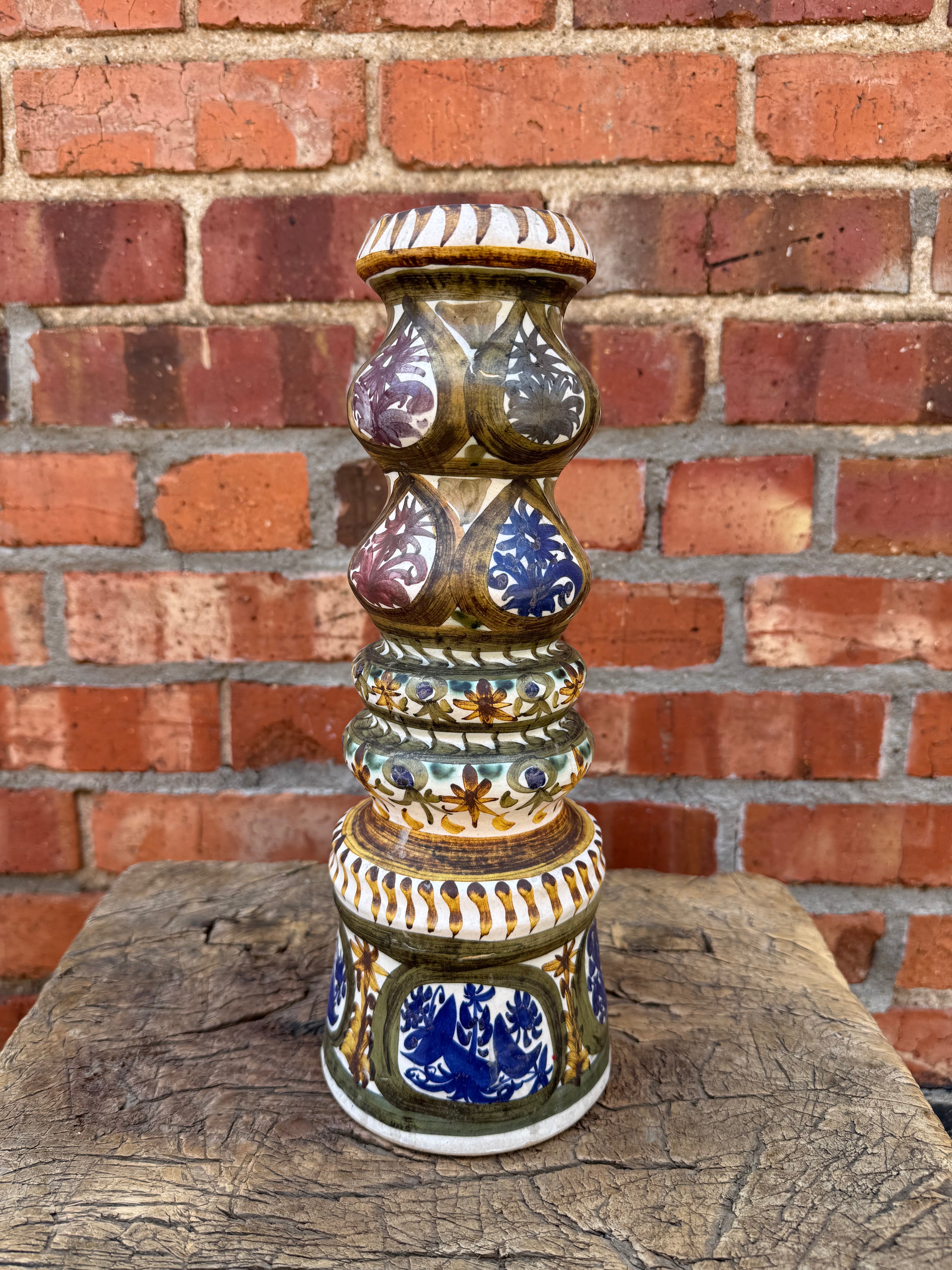 Vintage French Quimper Candle Holder