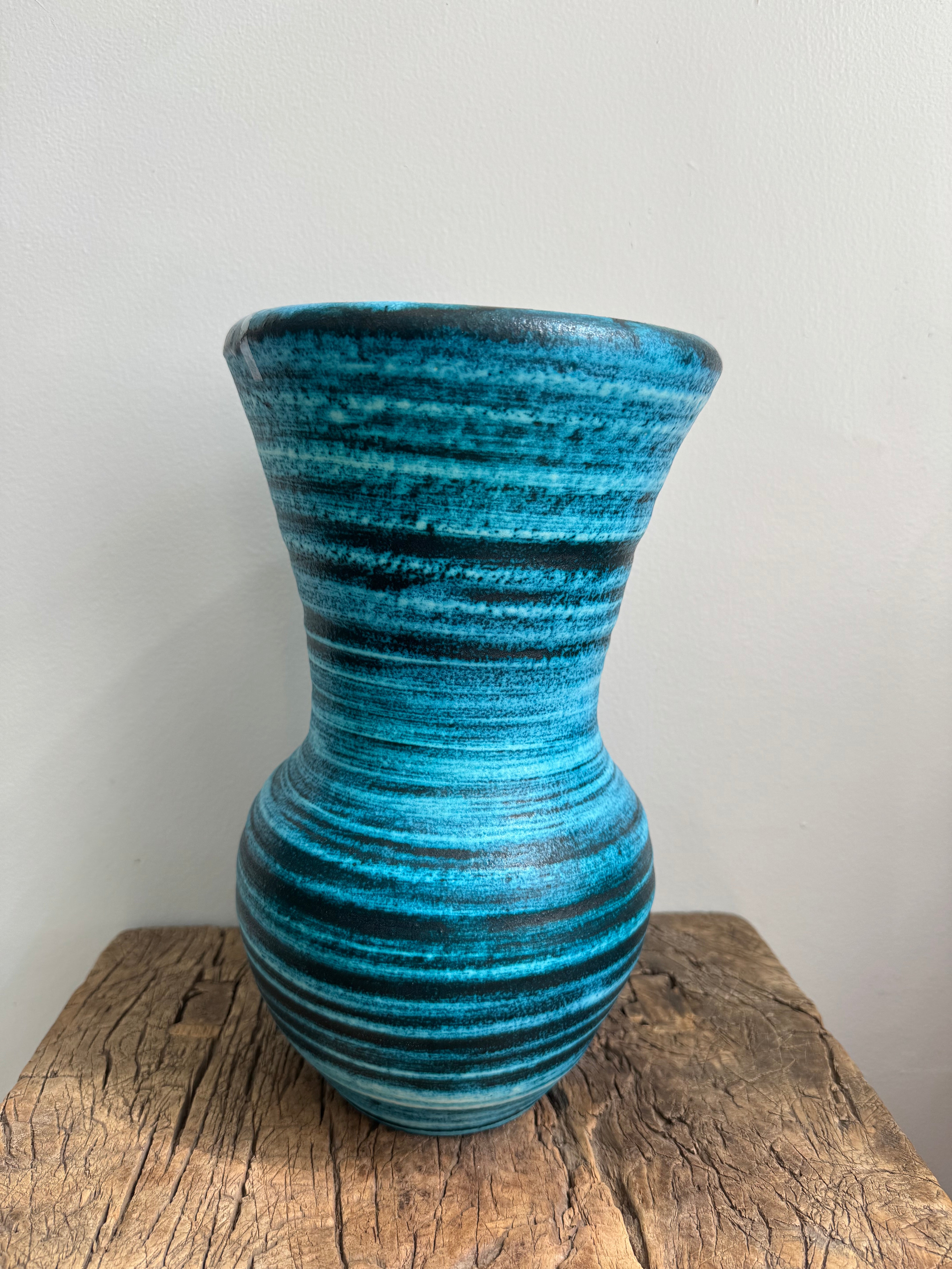 Vintage Signed Midcentury Accolay Blue Pot