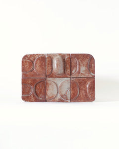Handmade Ceramic Wall Piece Relief N°13 Textured Sienna