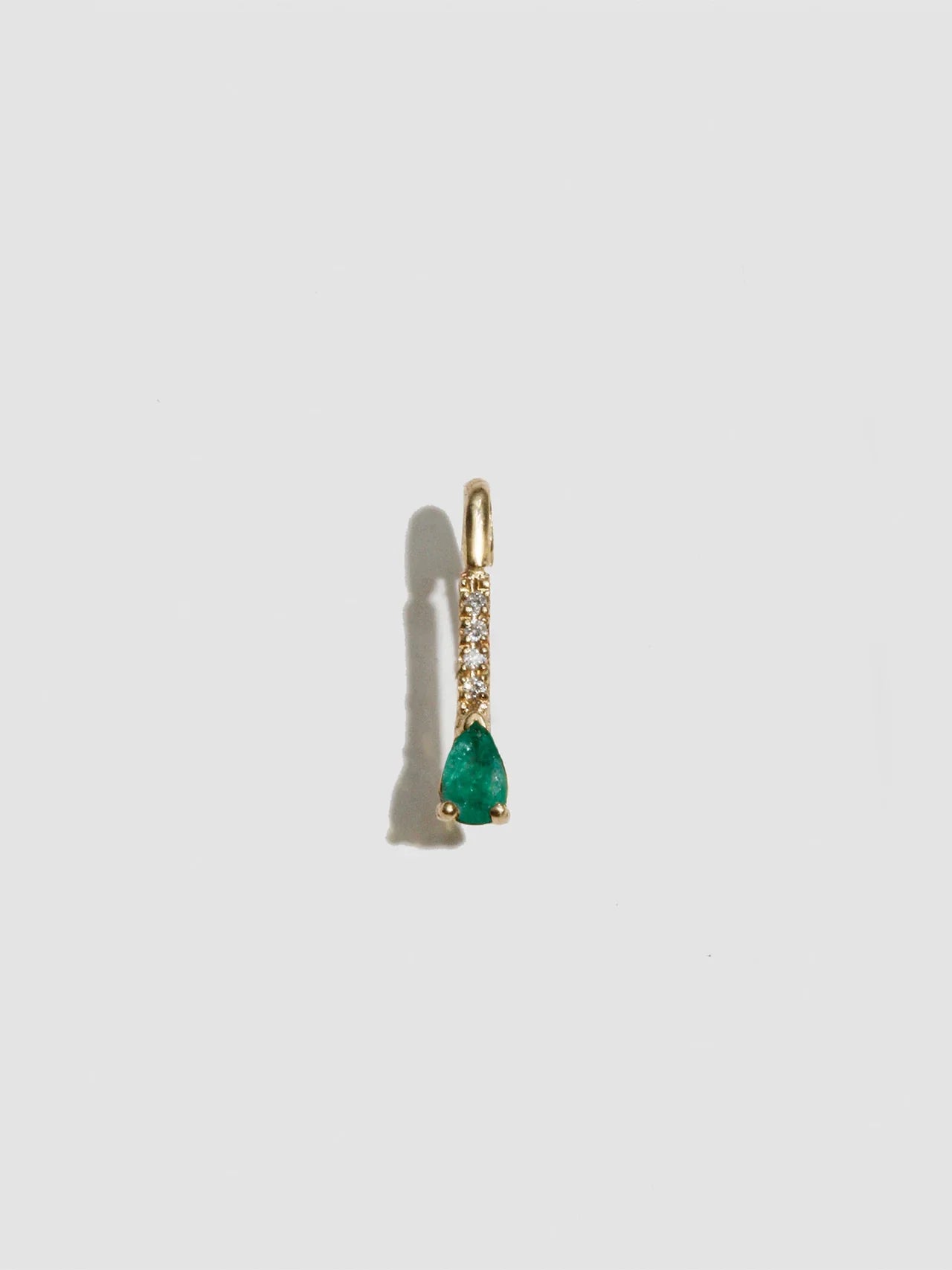 Loren Stewart Single Mini Gem + Diamonds Safety Pin Earring 14kt. YG