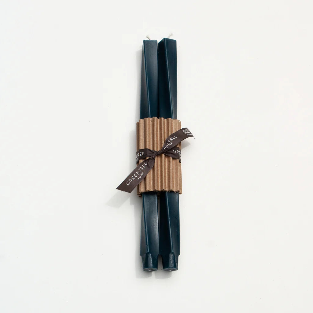 Handmade Beeswax Spiral Taper Candles (Pair) 12"