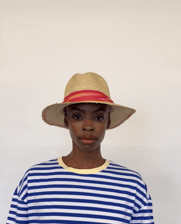 Rise N' Shine Hat, Striped Ribbon